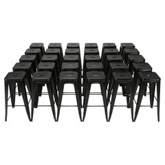 French Made Genuine Tolix High Bar Height Stools in Black Hundreds in Stock