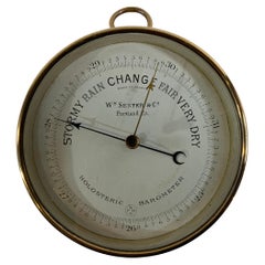 French Made Solid Brass Marine Barometer