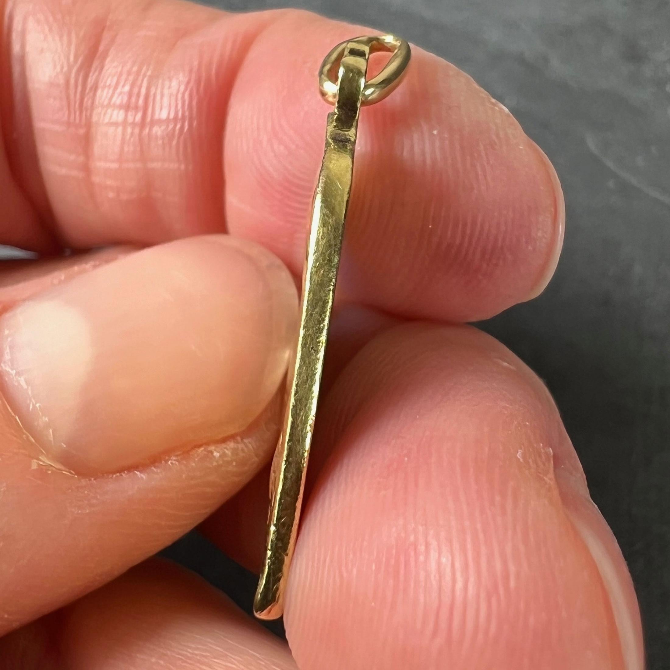 French Madonna and Child Plique A Jour Enamel 18K Yellow Gold Charm Pendant For Sale 6