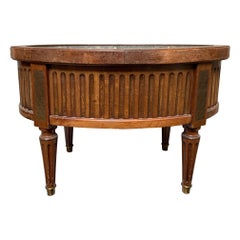French 19th Century Mahogany and Brass Louis XVI Style Oval Jardinière