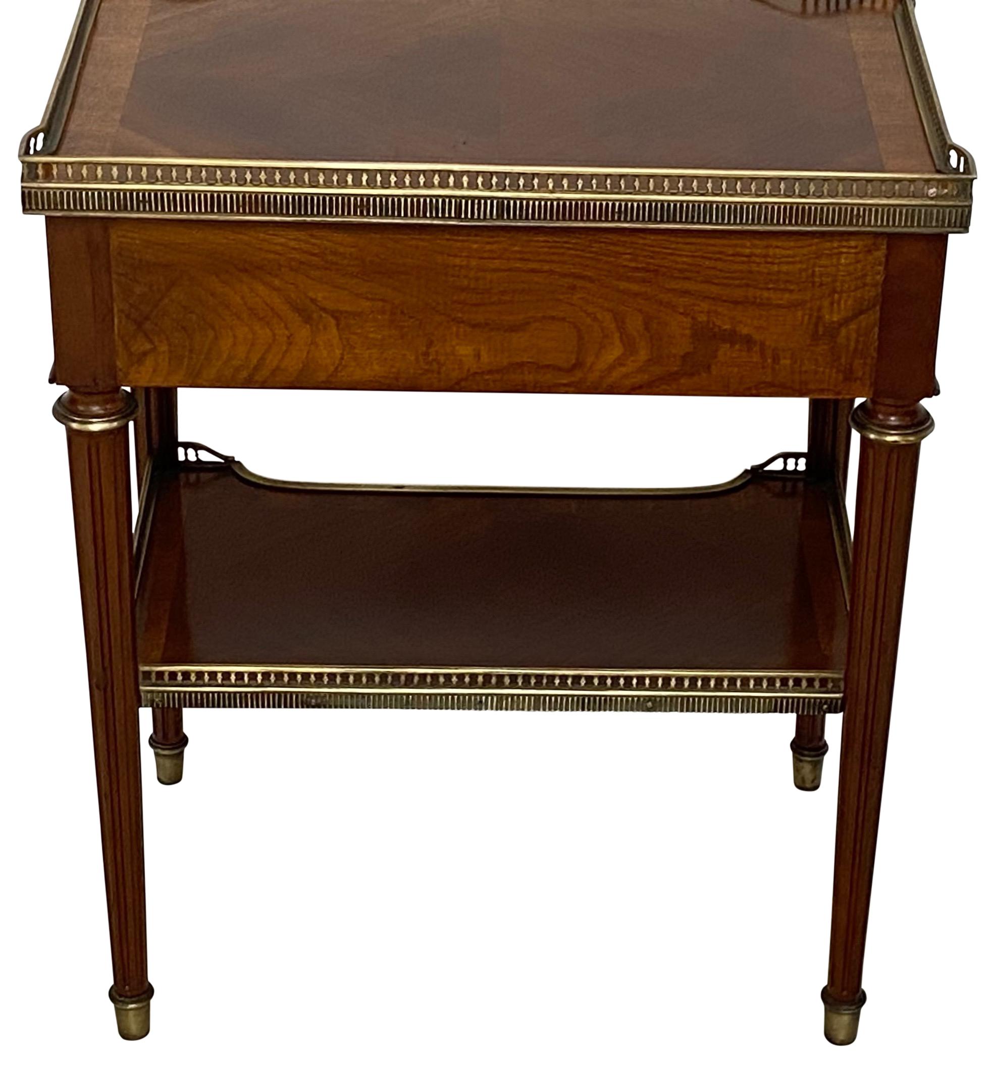 French Mahogany and Brass Low Side Table 6