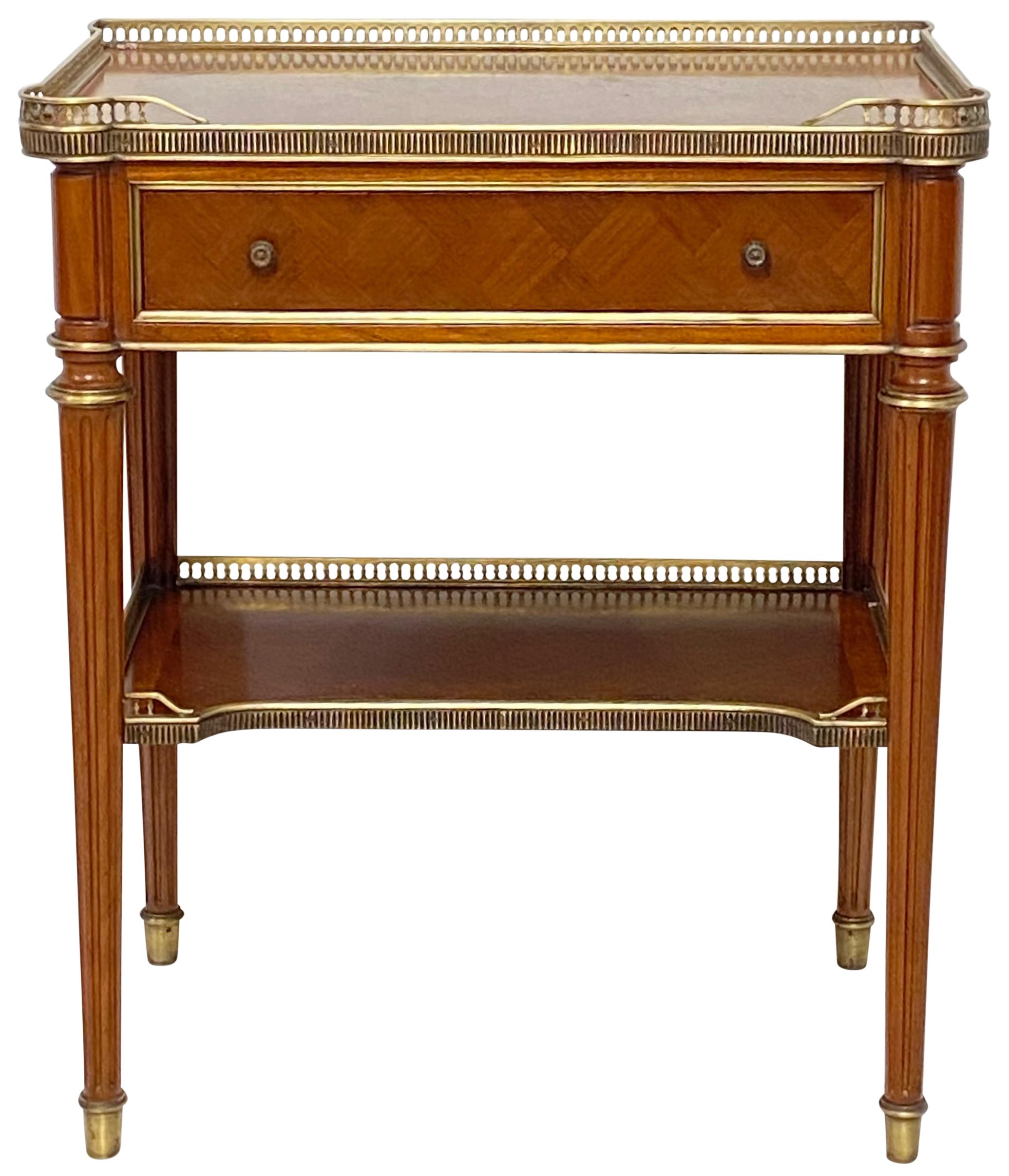 French Mahogany and Brass Low Side Table 1