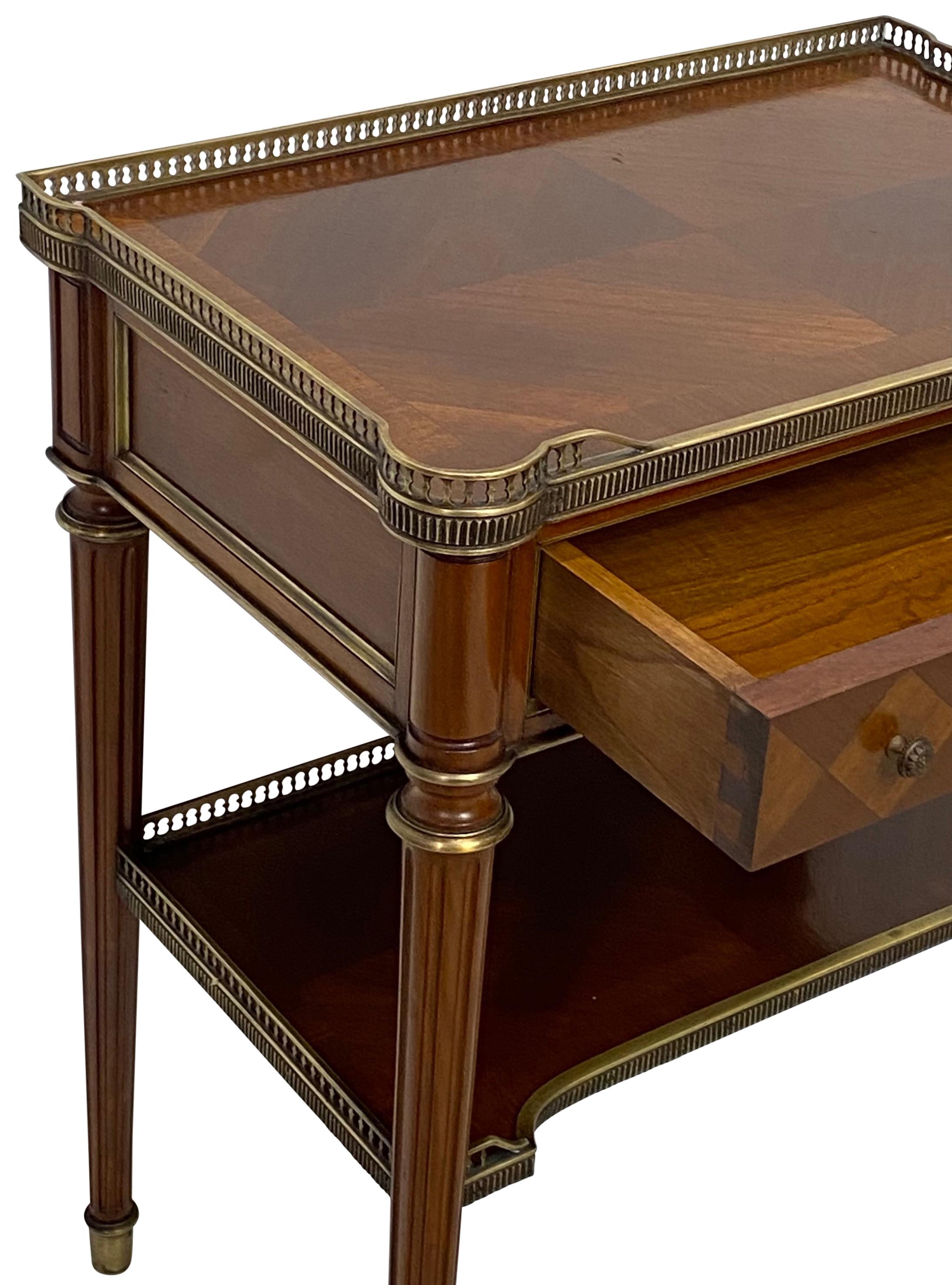 French Mahogany and Brass Low Side Table 3