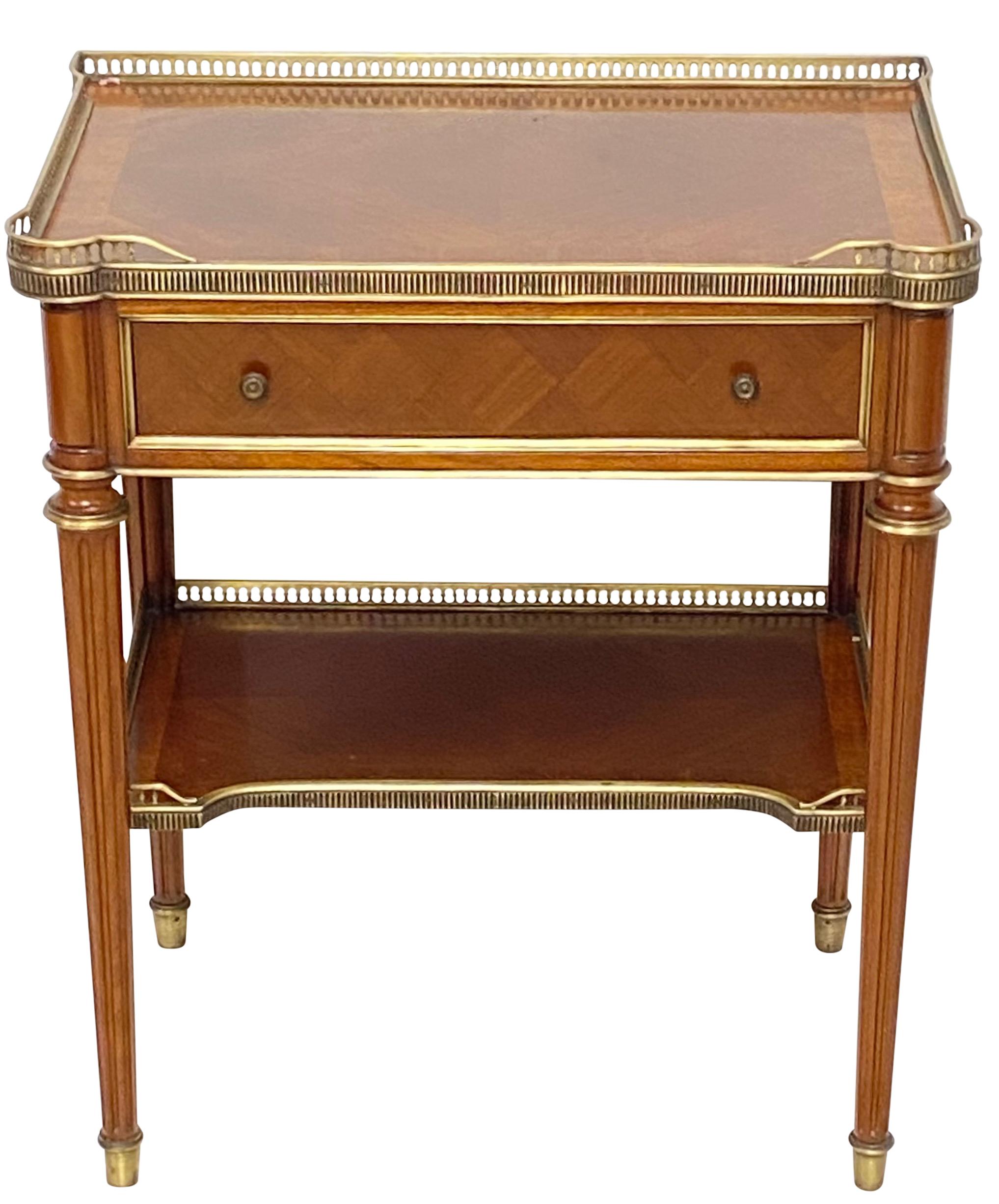 French Mahogany and Brass Low Side Table 4