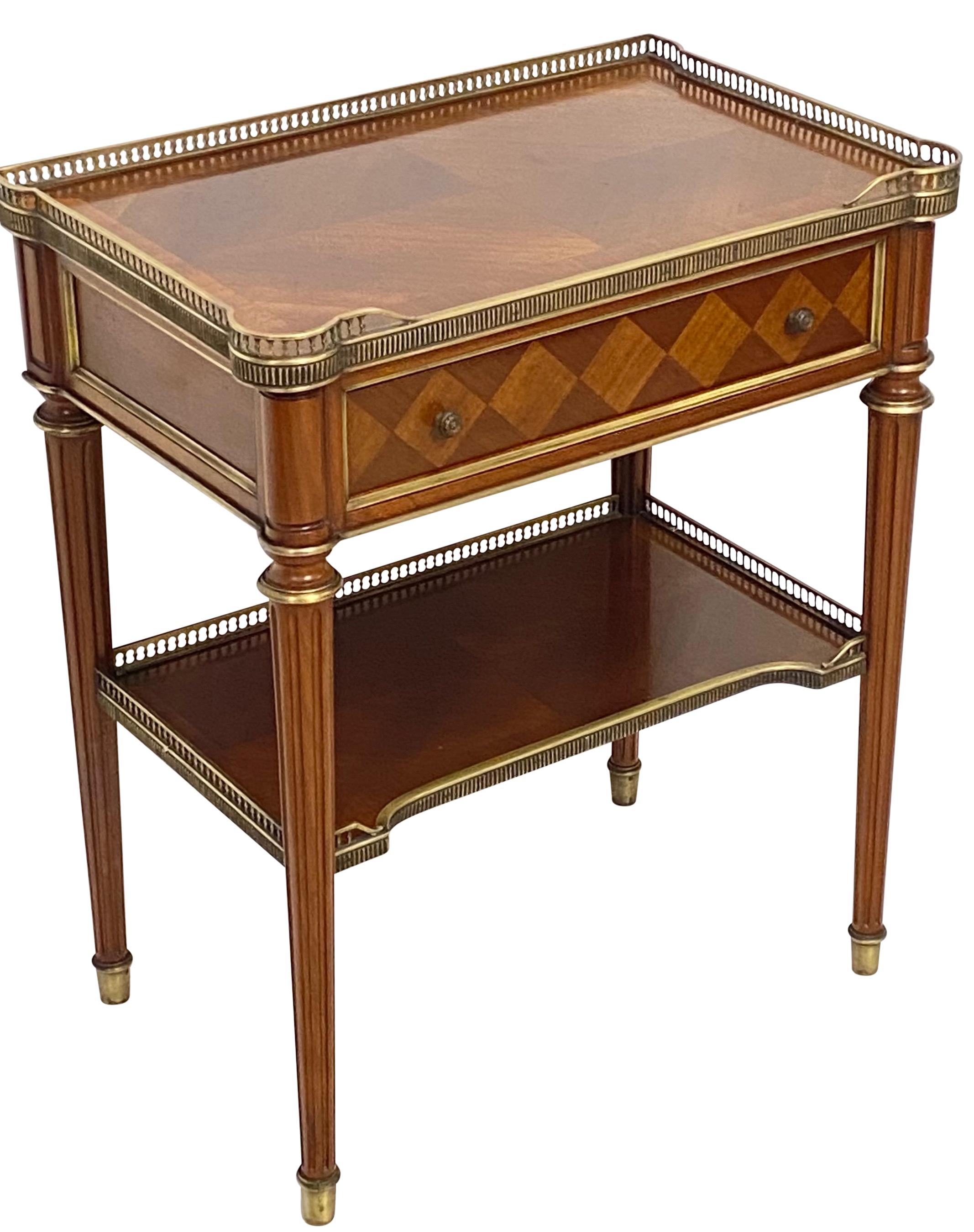 French Mahogany and Brass Low Side Table 5