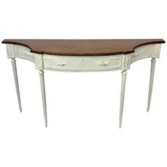 French Mahogany and Ivory-White Painted Console