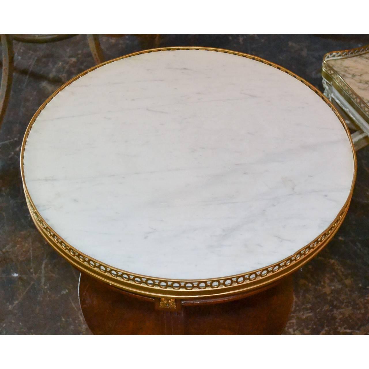 Louis XV French Mahogany and Marble Salon Table