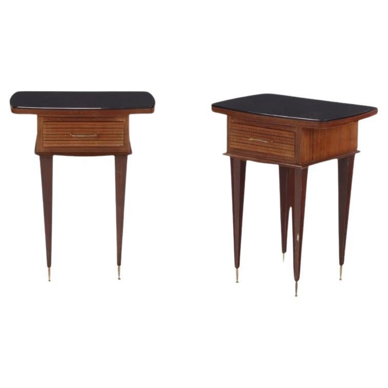 French Mahogany and Opaline Glass Tables For Sale