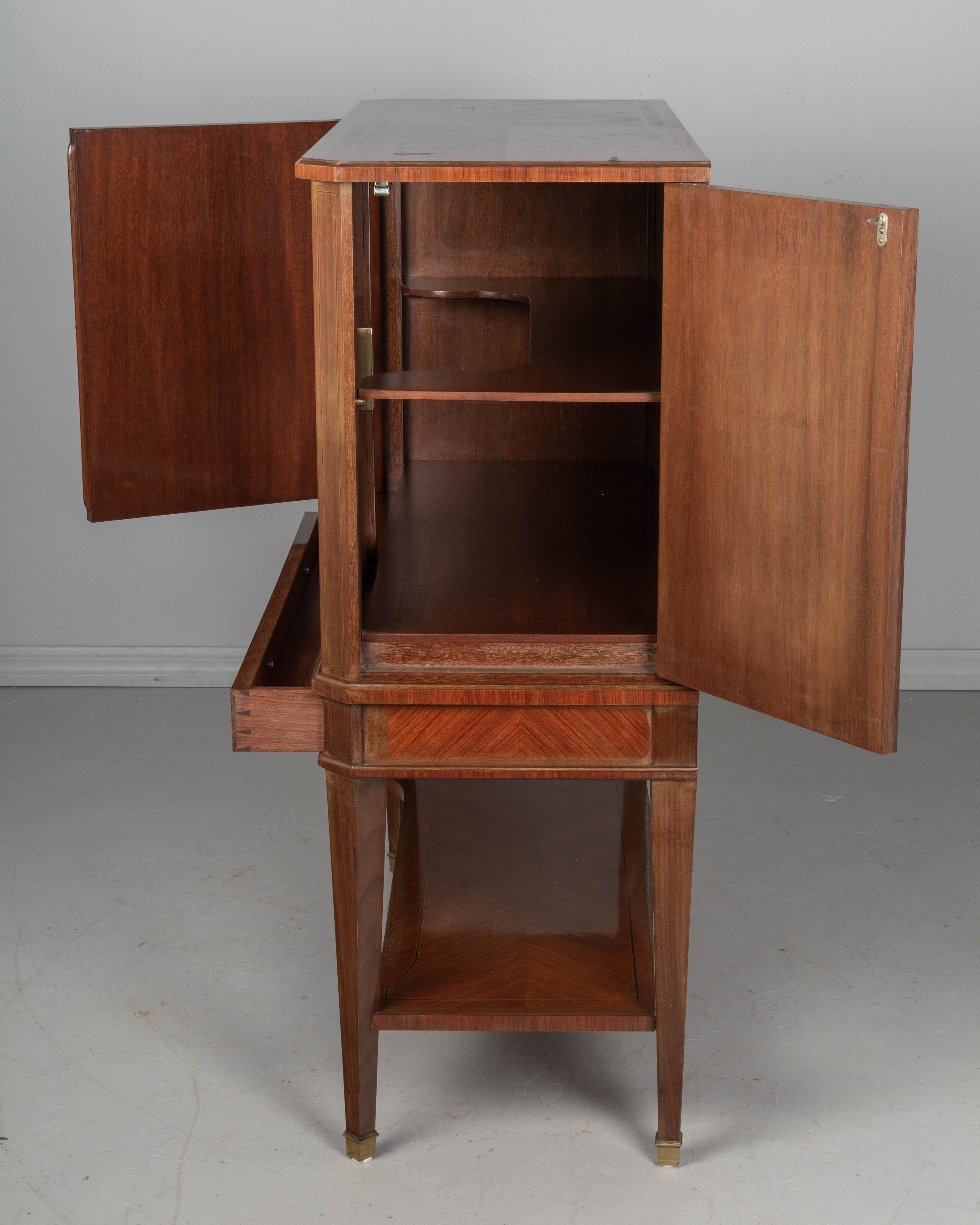 20th Century French Mahogany and Rosewood Bar Cabinet