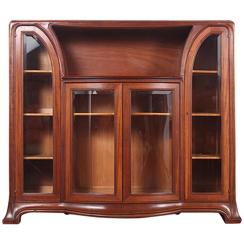 French Mahogany Louis Majorelle Art Nouveau Bookcase. C.1910 