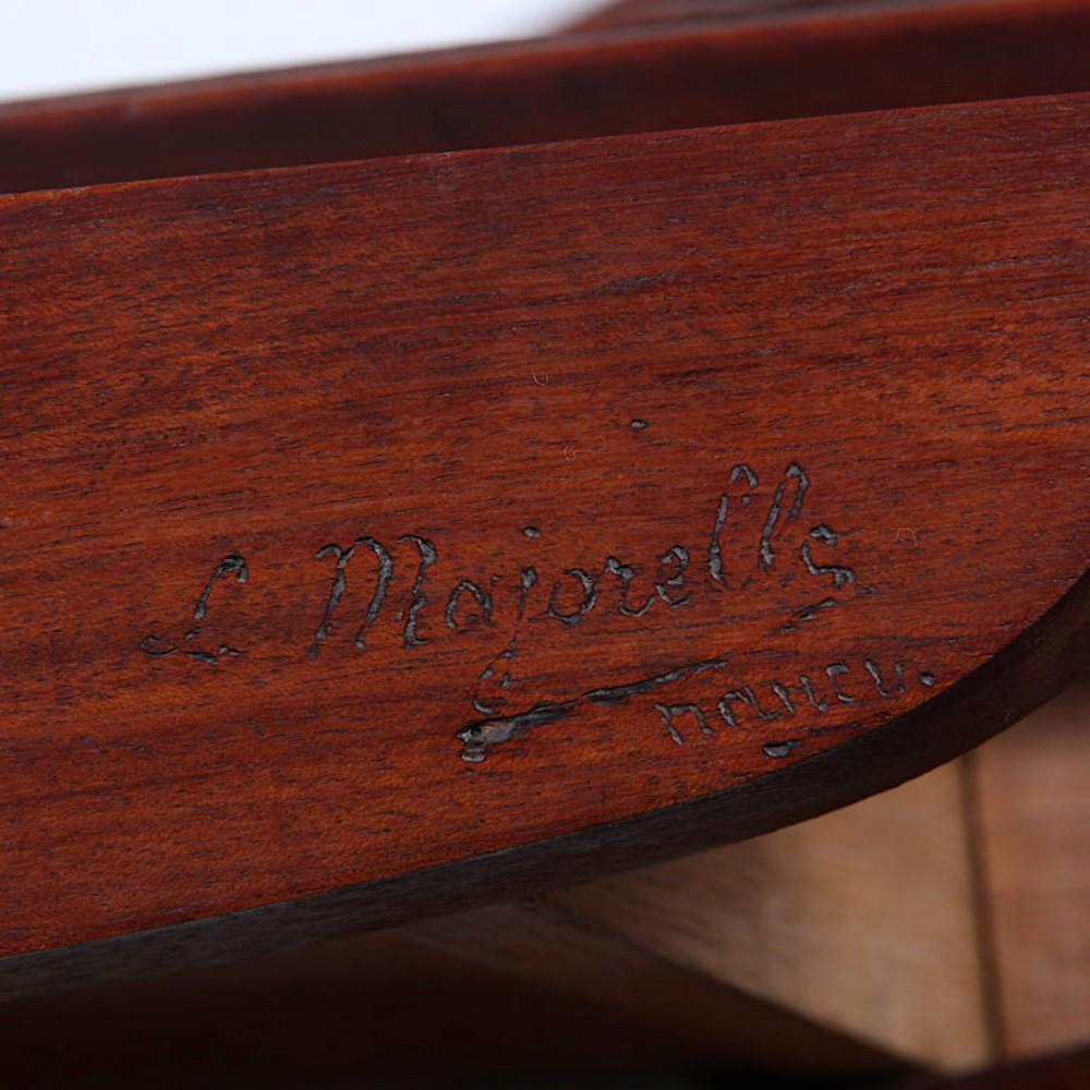 French Mahogany Art Nouveau Writing Desk Signed Louis Majorelle In Good Condition For Sale In Vancouver, British Columbia