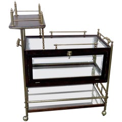 French Mahogany Bar Cart
