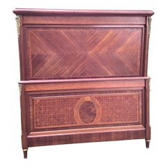 French Mahogany Bed Louis XVI Style Parquetry Ormolu French Mahogany Bed Louis XVI Style Parquetry Ormolu