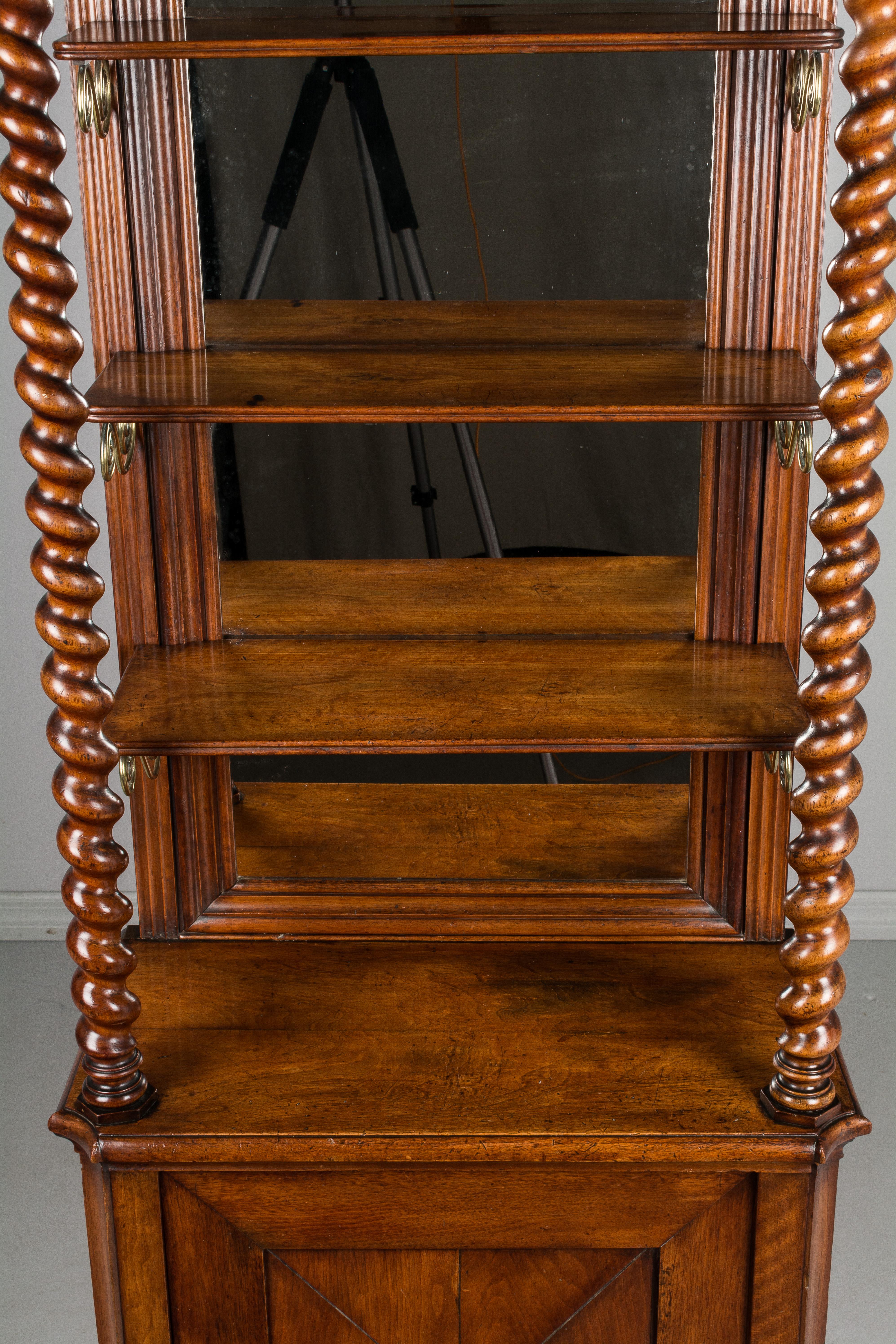 19th Century French Mahogany Cabinet with Shelves In Good Condition For Sale In Winter Park, FL