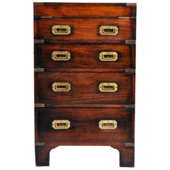 French Mahogany Campaign Chest with 6 Drawers