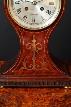 French Mahogany Cased Balloon Mantel Clock by William Barfoot, London