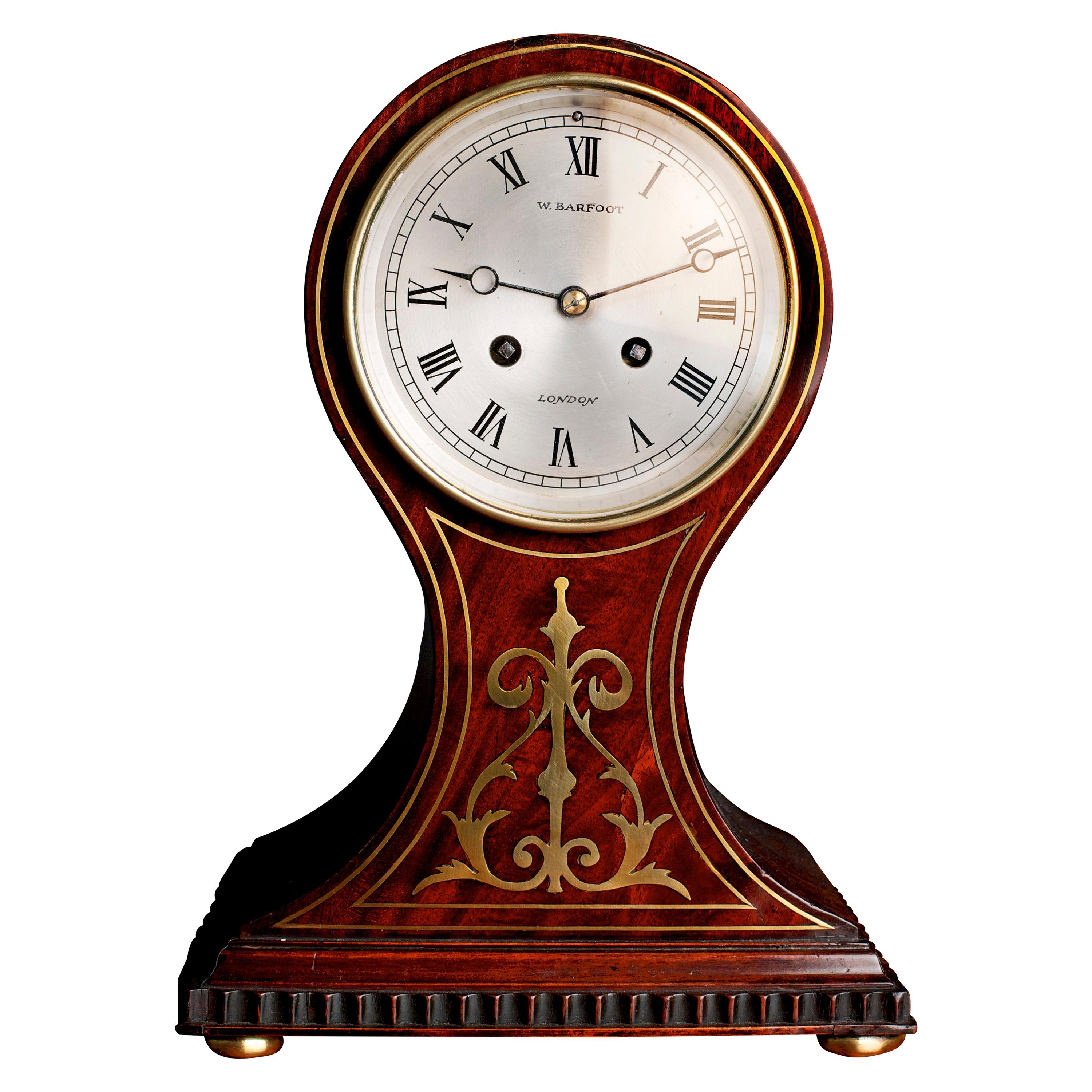French Mahogany Cased Balloon Mantel Clock by William Barfoot, London For  Sale at 1stDibs