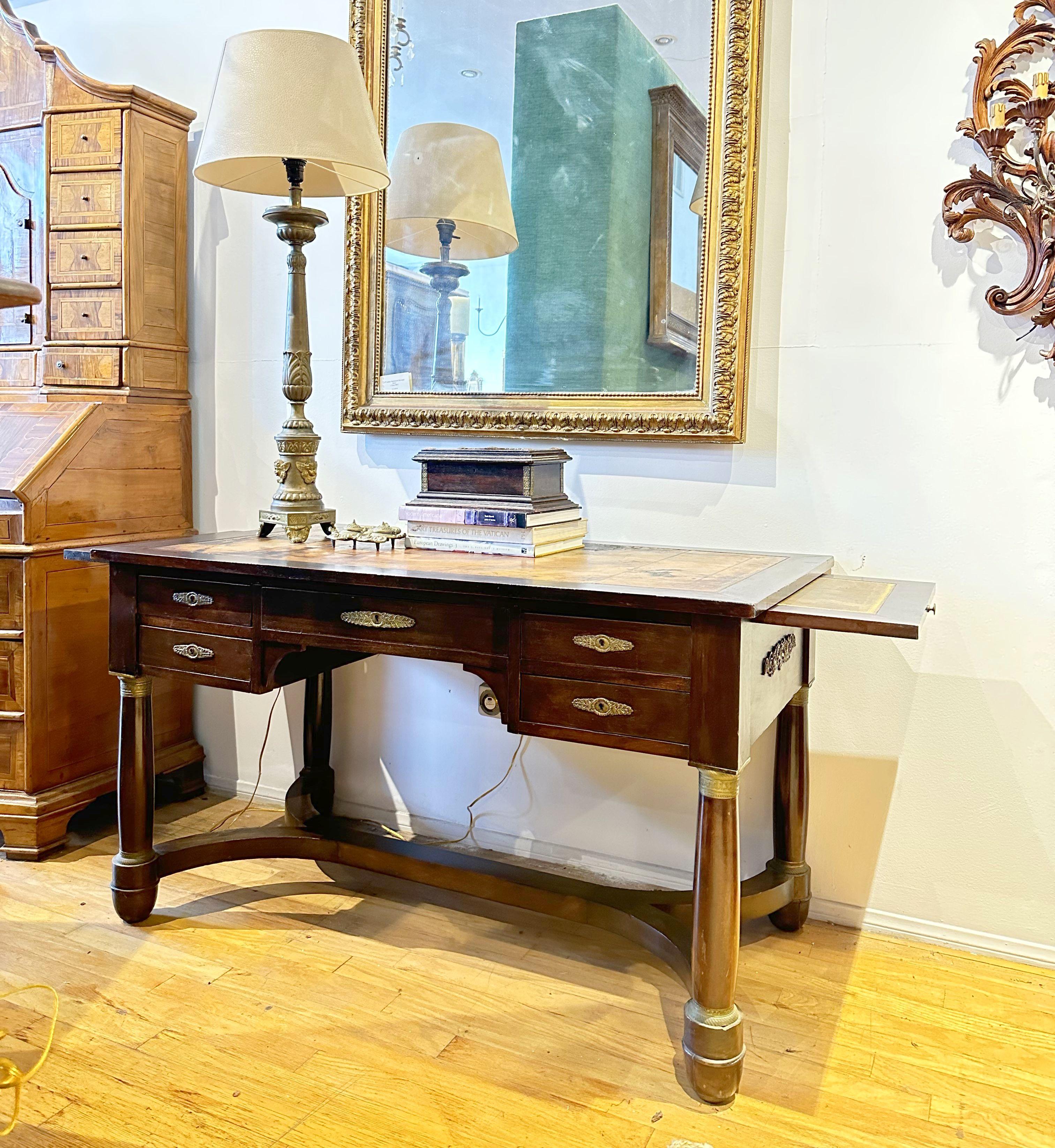 19th Century French Mahogany Desk, circa 1850 For Sale