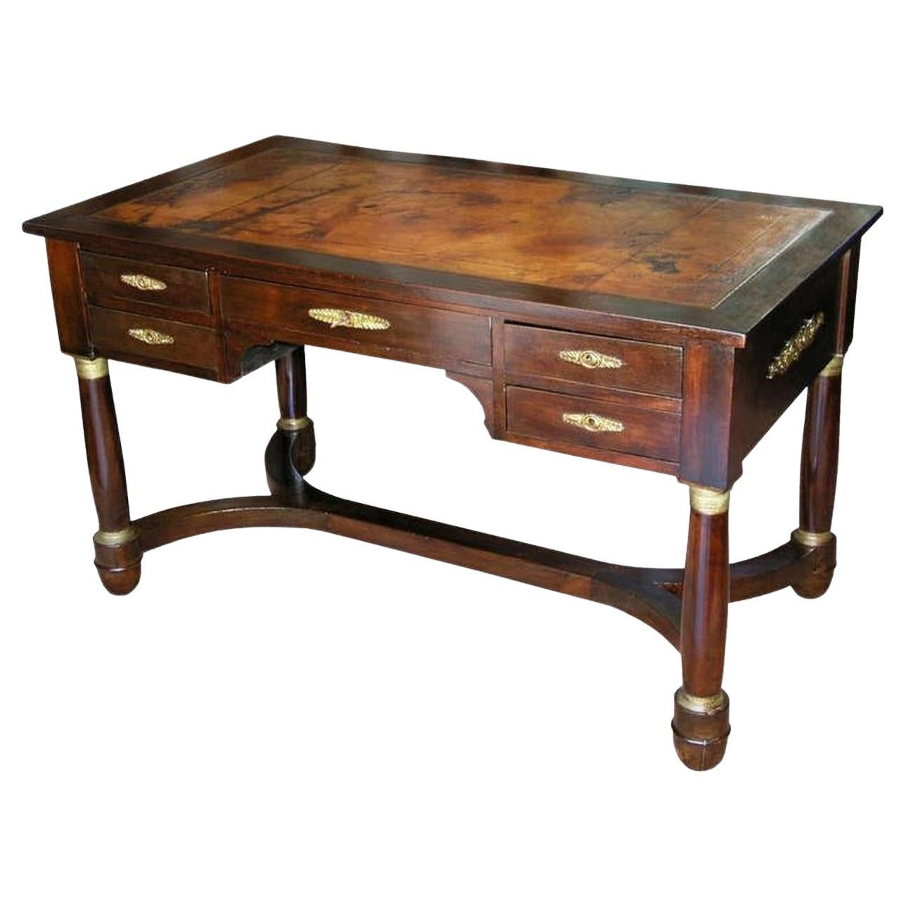 French Mahogany Desk, circa 1850 For Sale