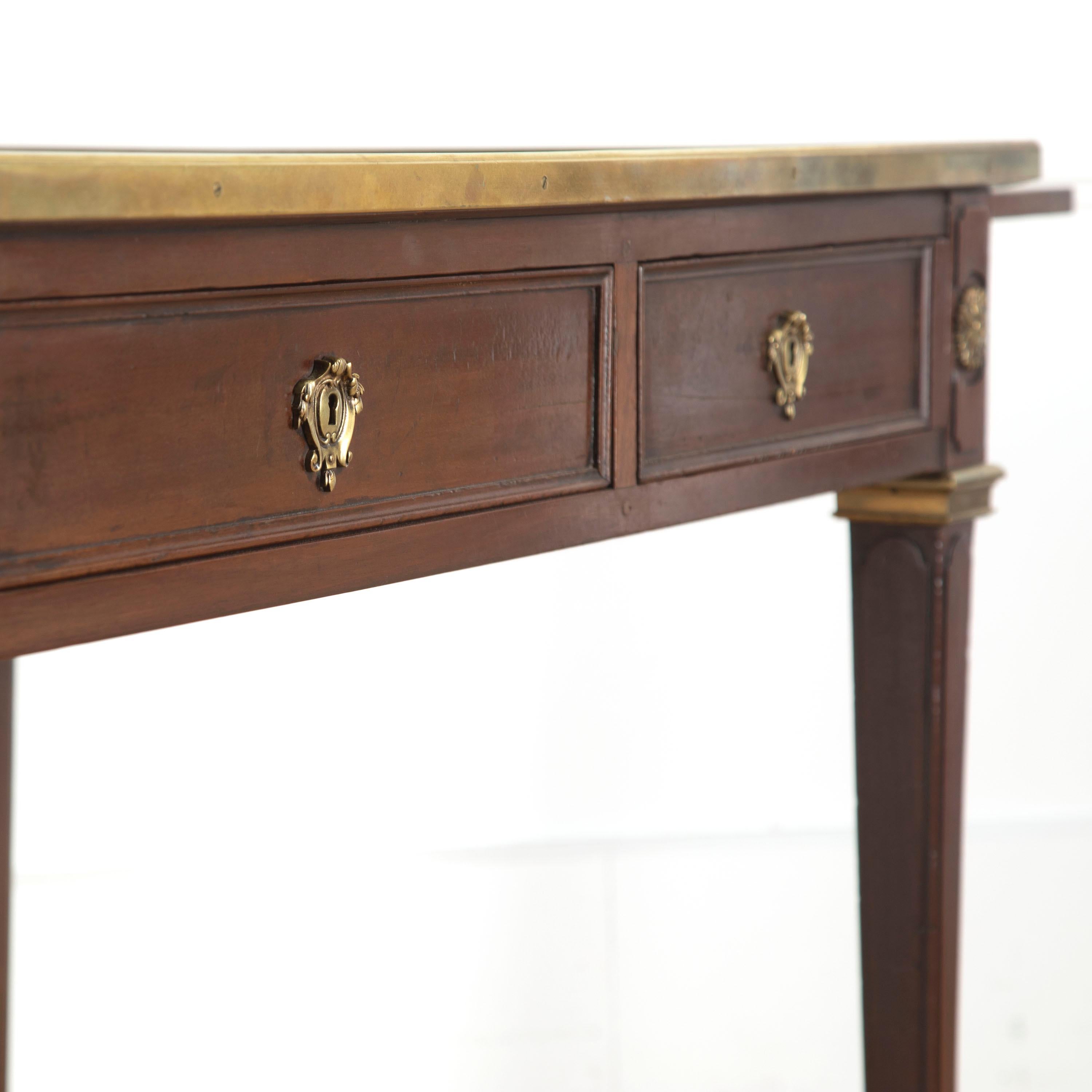 French Mahogany Desk with Brass Mounts 3