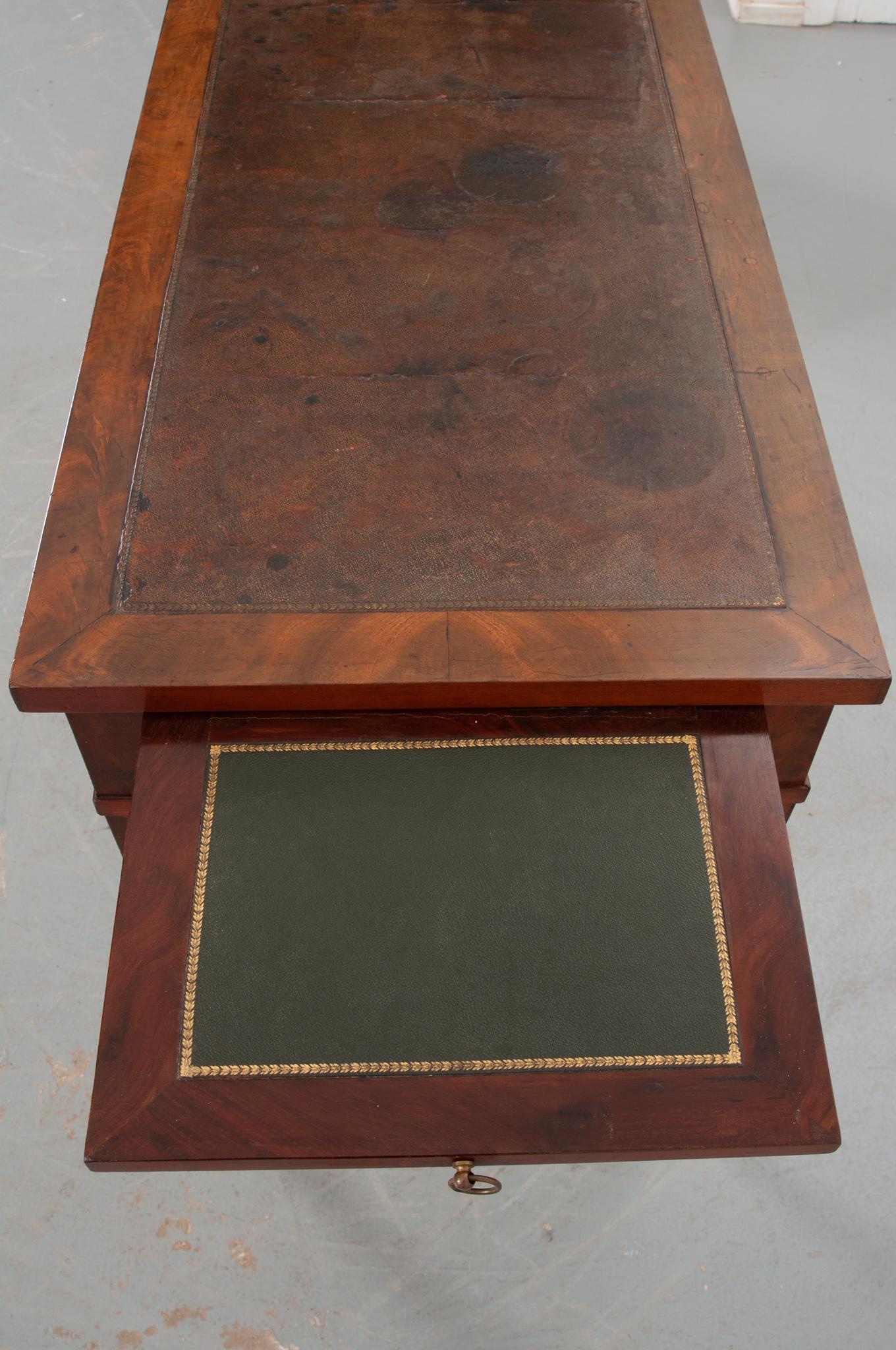 Metal French Mahogany Directoire Writing Desk