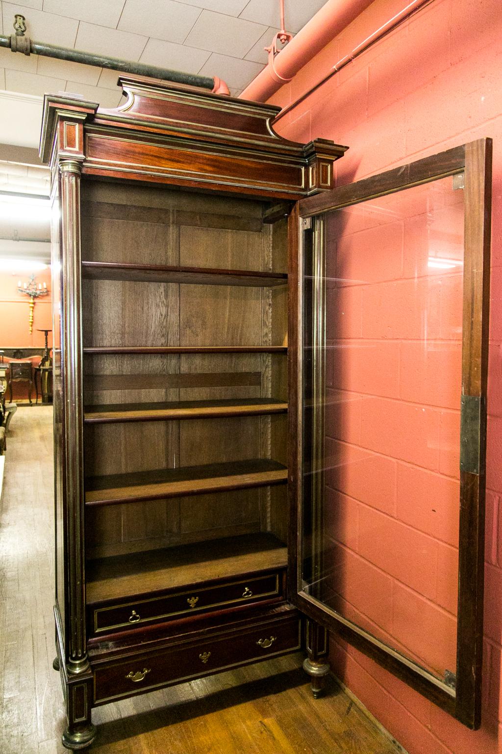 French Mahogany Display Cabinet or Bookcase 1