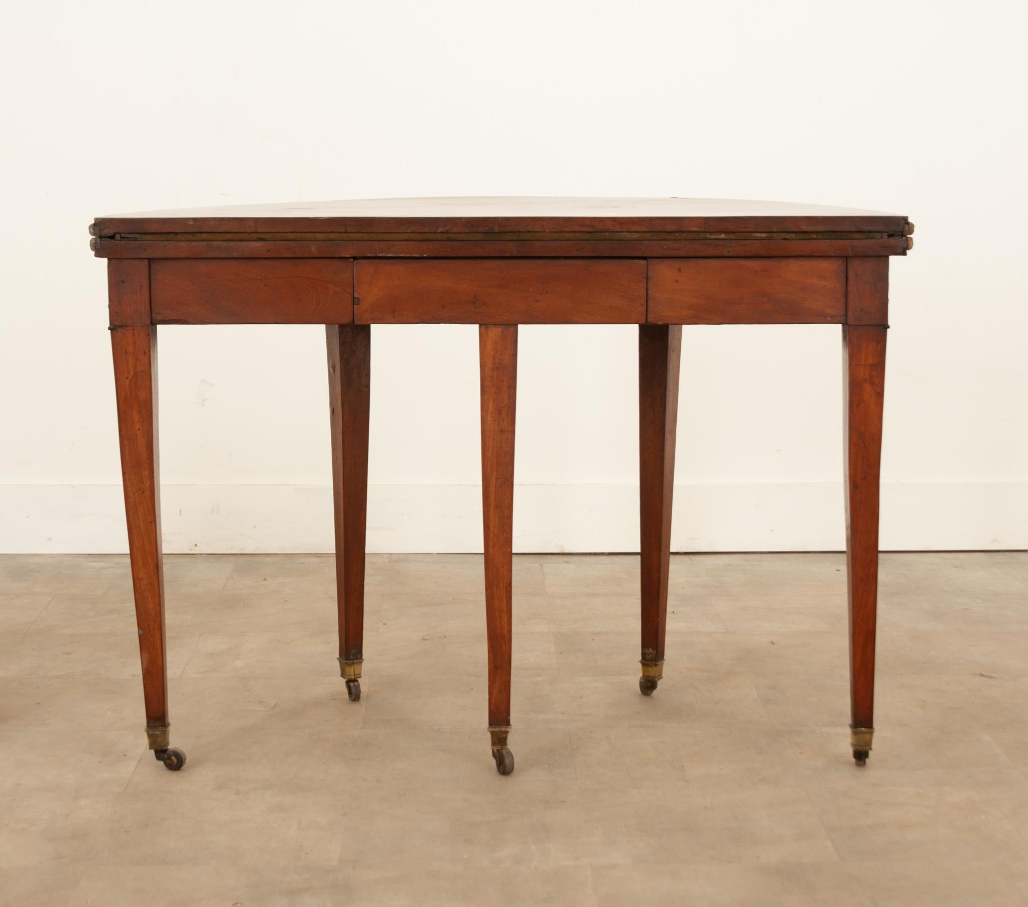 French Mahogany Empire Console Game Table For Sale 7