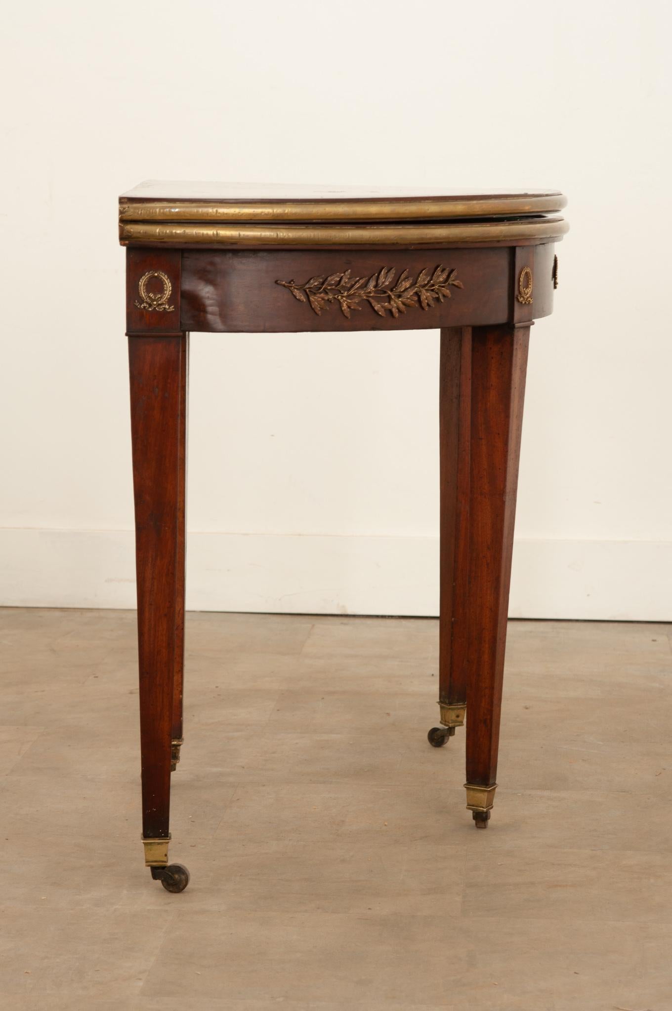 French Mahogany Empire Console Game Table For Sale 8