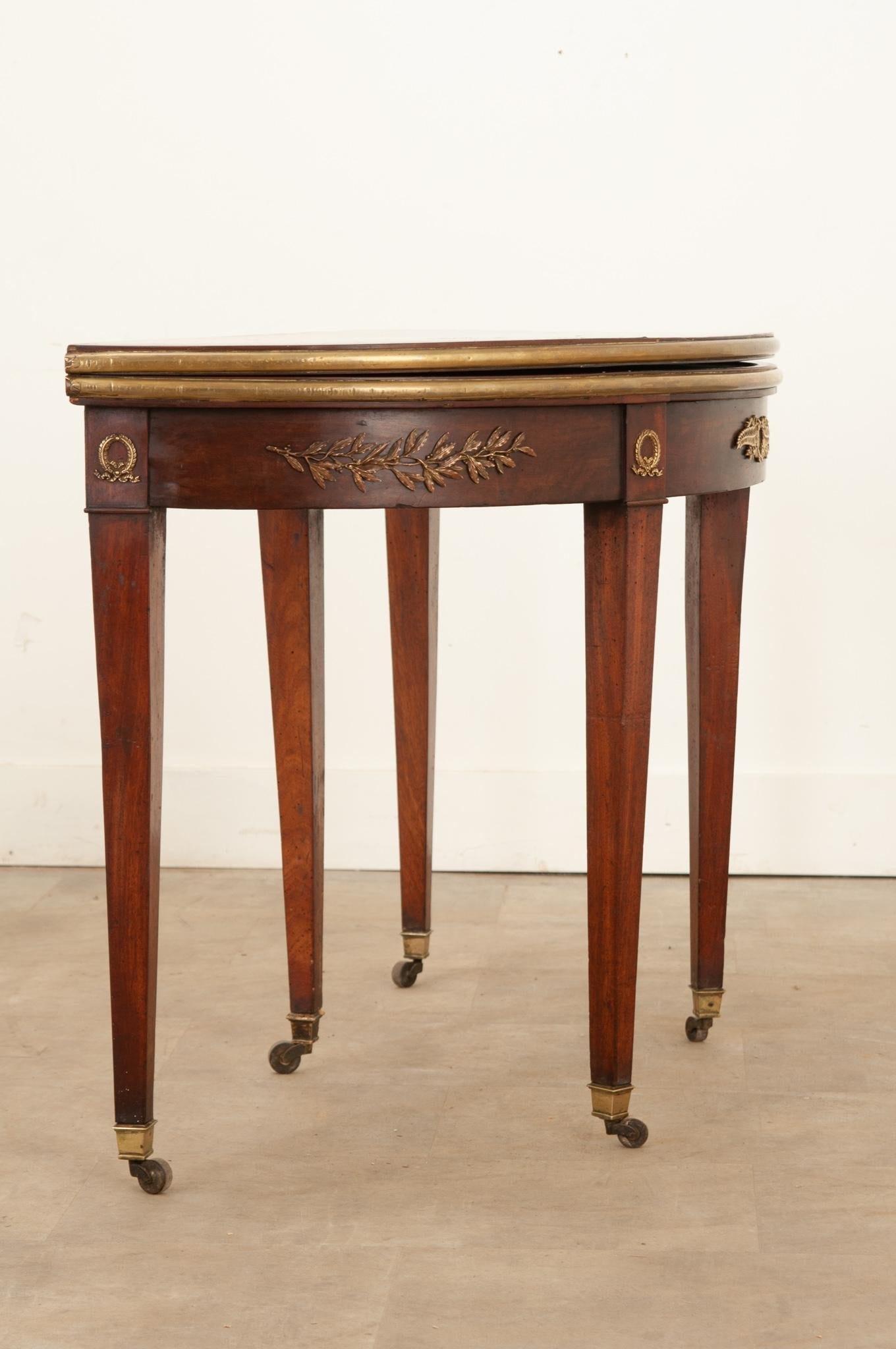 French Mahogany Empire Console Game Table For Sale 9