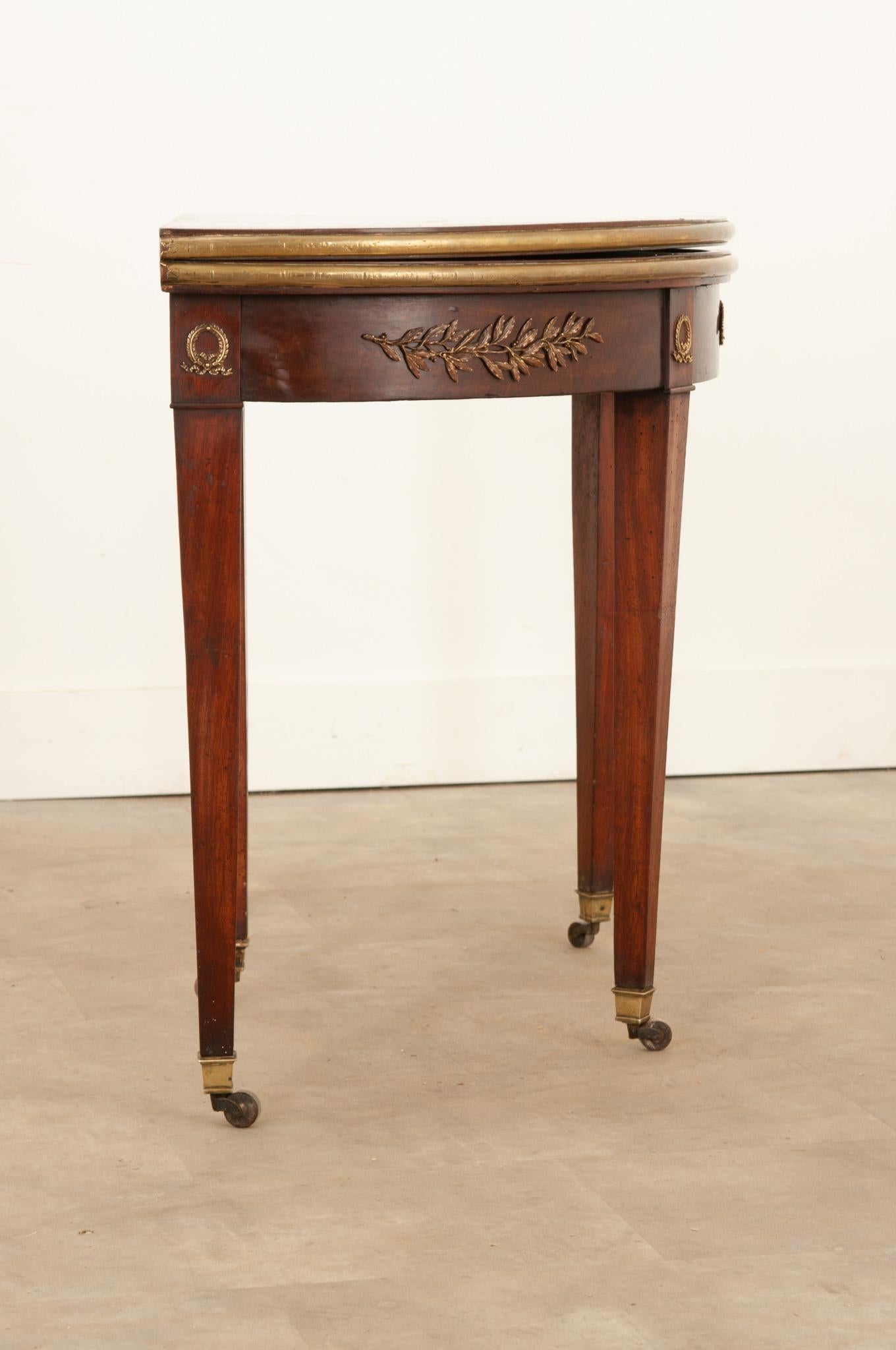French Mahogany Empire Console Game Table For Sale 10