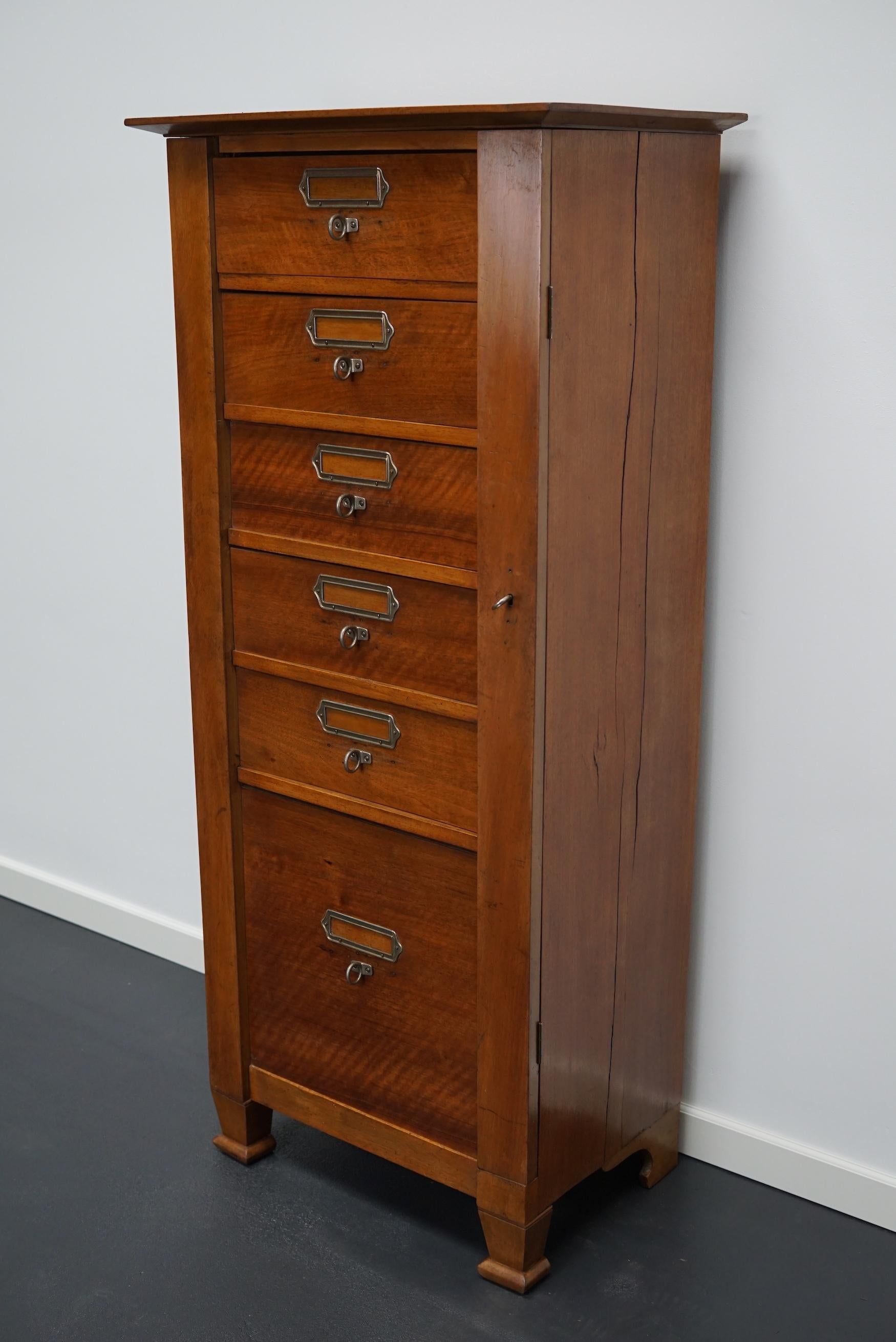 French Mahogany Filing Cabinet or Bank of Drawers, 1930s For Sale 3