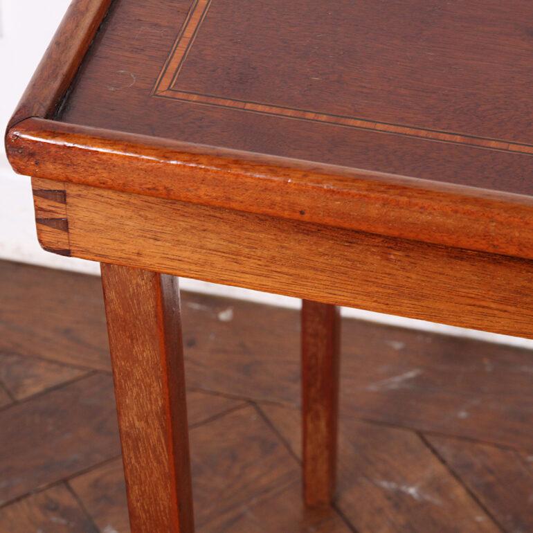 French Mahogany Folding Campaign Table by H.J Linton Paris 4
