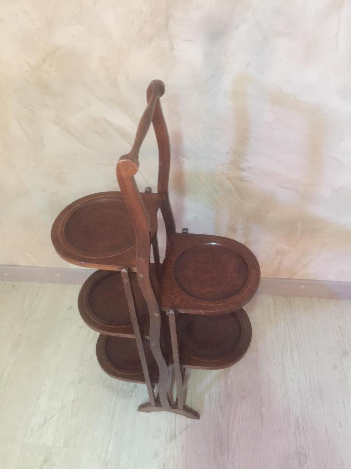 French Mahogany Folding Plates Holders, 1920s In Good Condition In LEGNY, FR