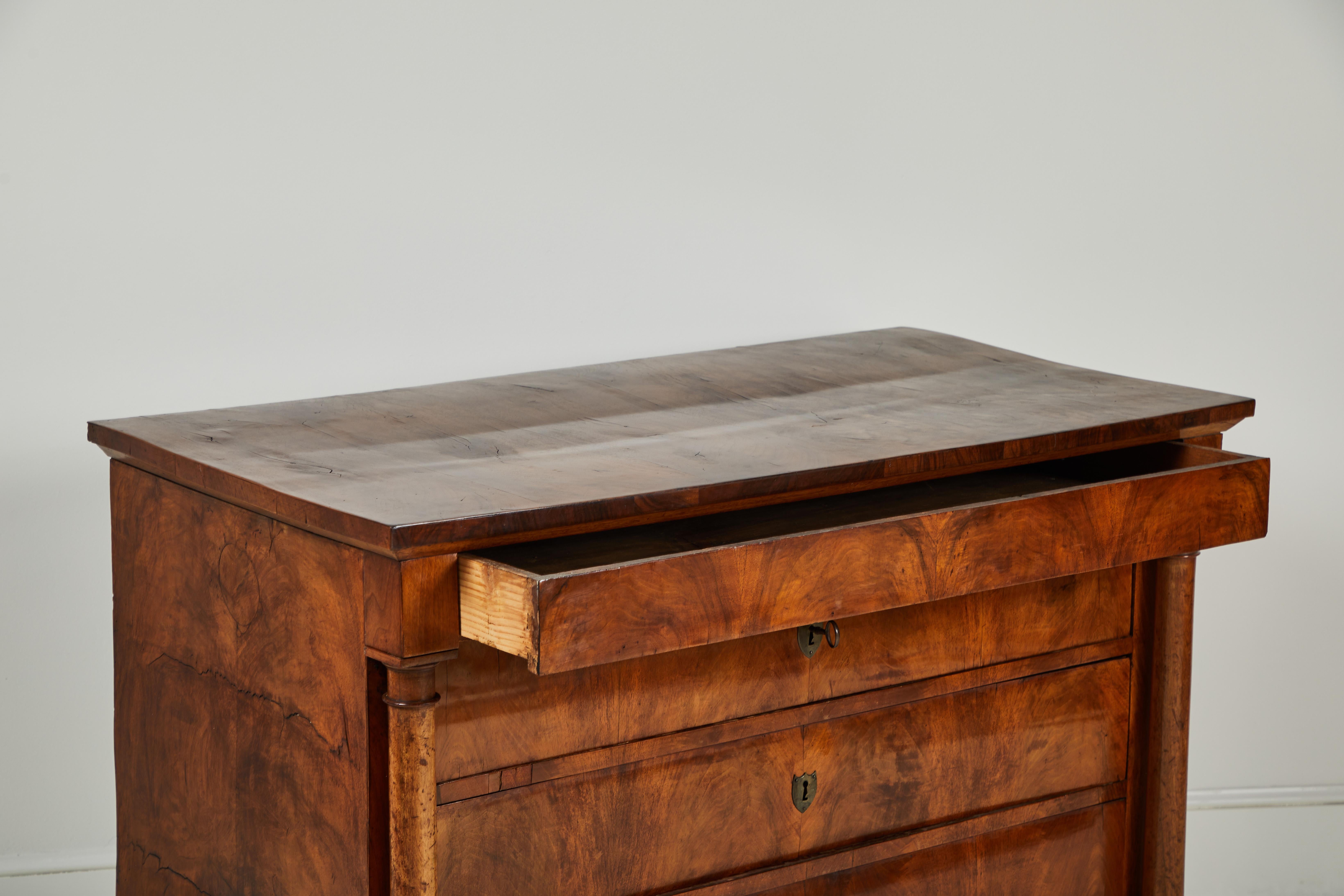 20th Century French Mahogany Four-Drawer Dresser