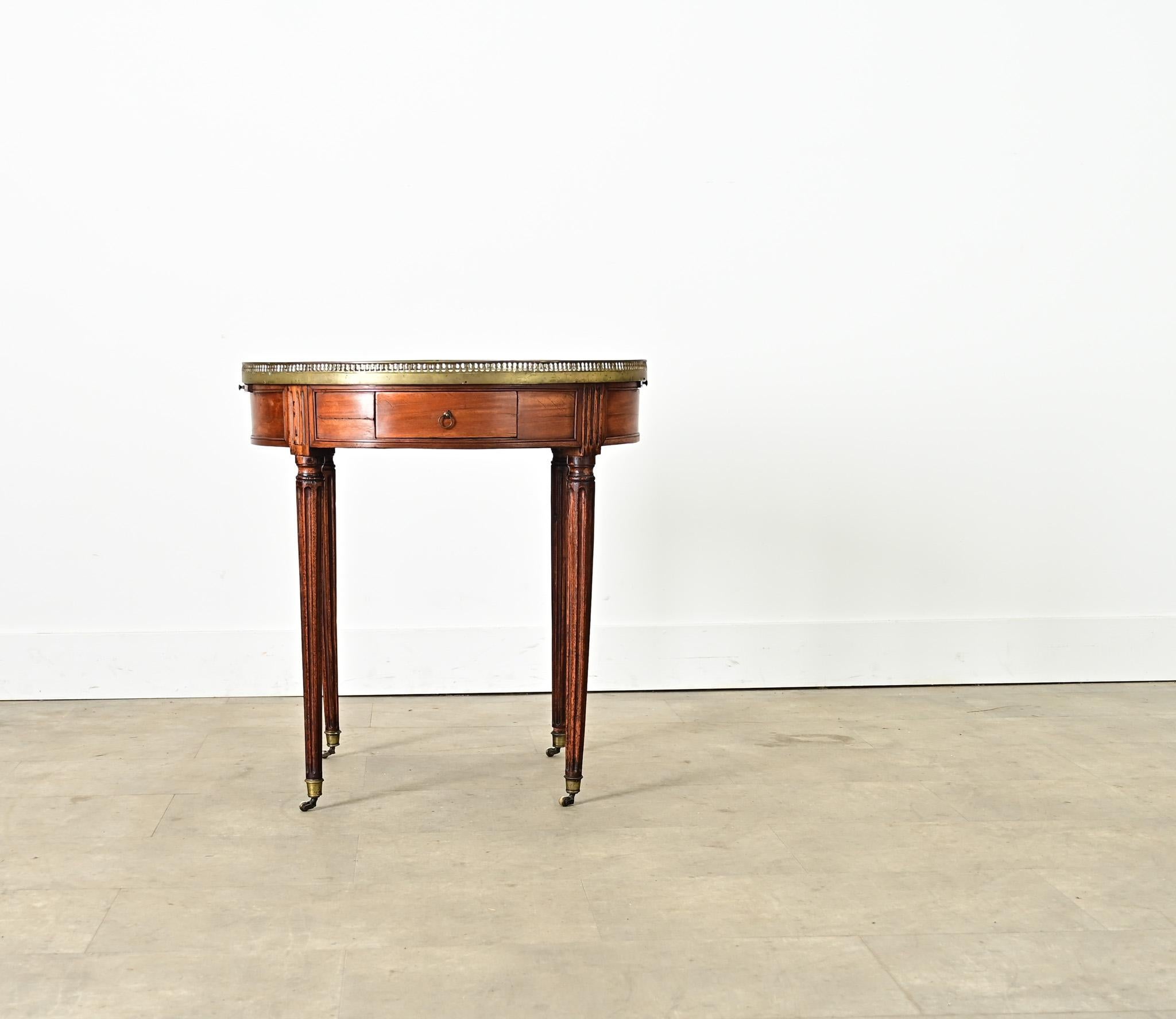 Louis XVI French Mahogany Gueridon Bouillote Table For Sale