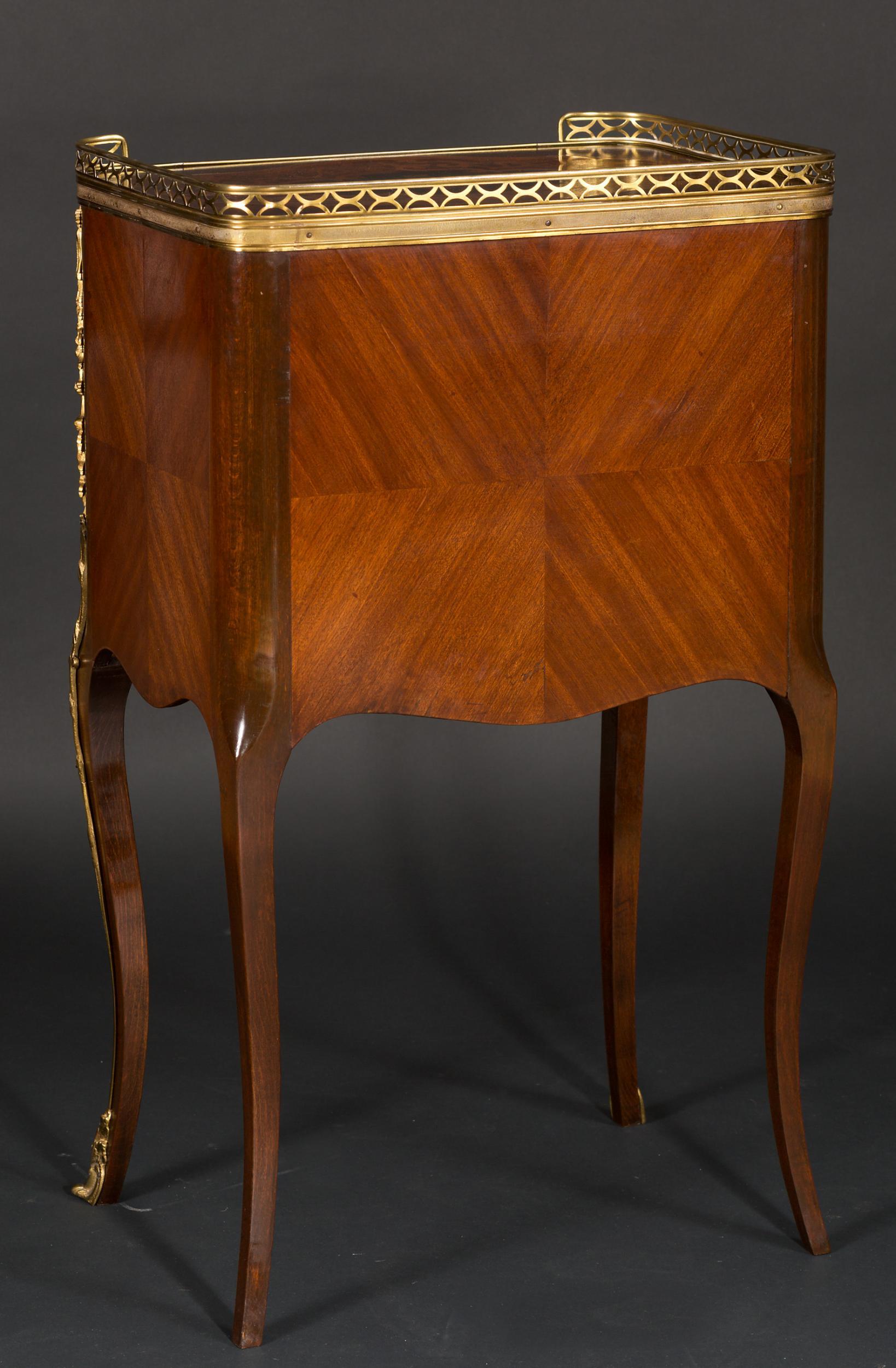 Victorian French Mahogany Inlaid Table with Drawers