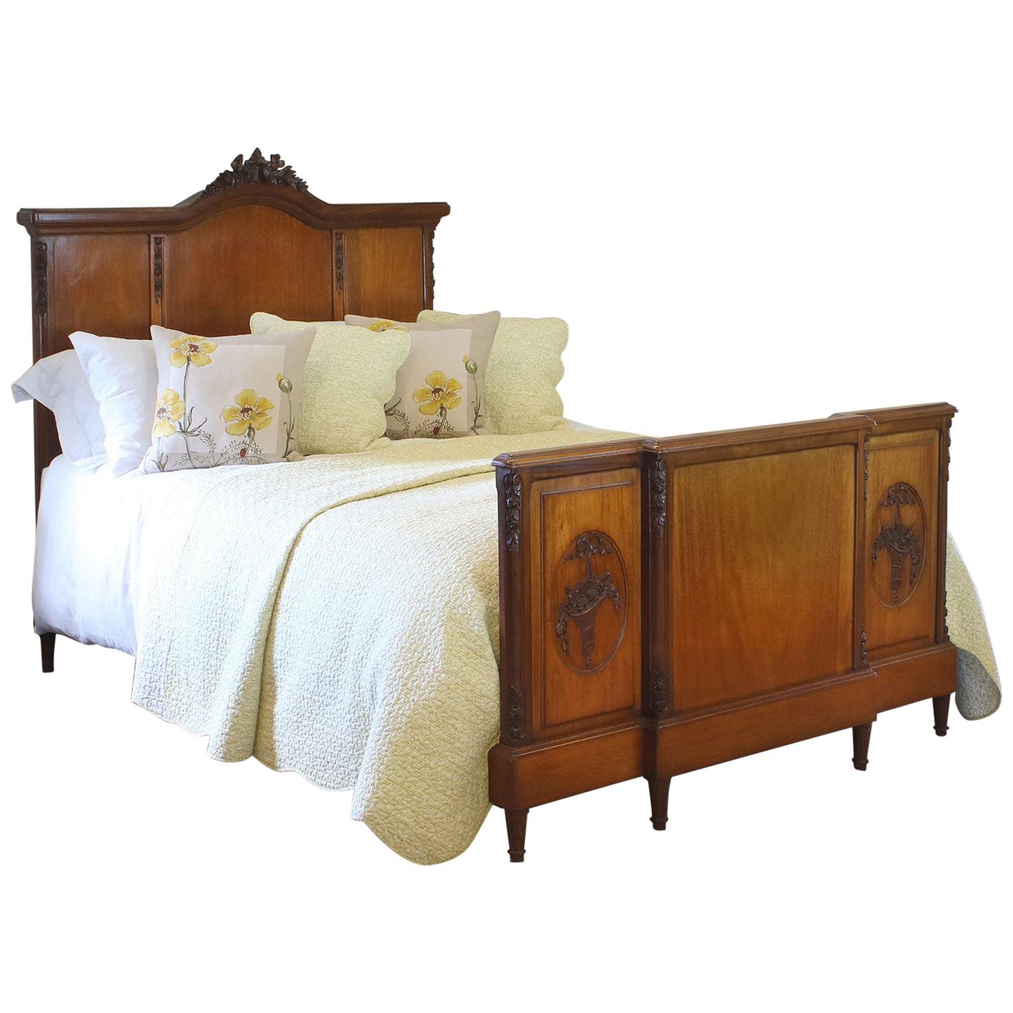 French Mahogany King Size Antique Bed WK144
