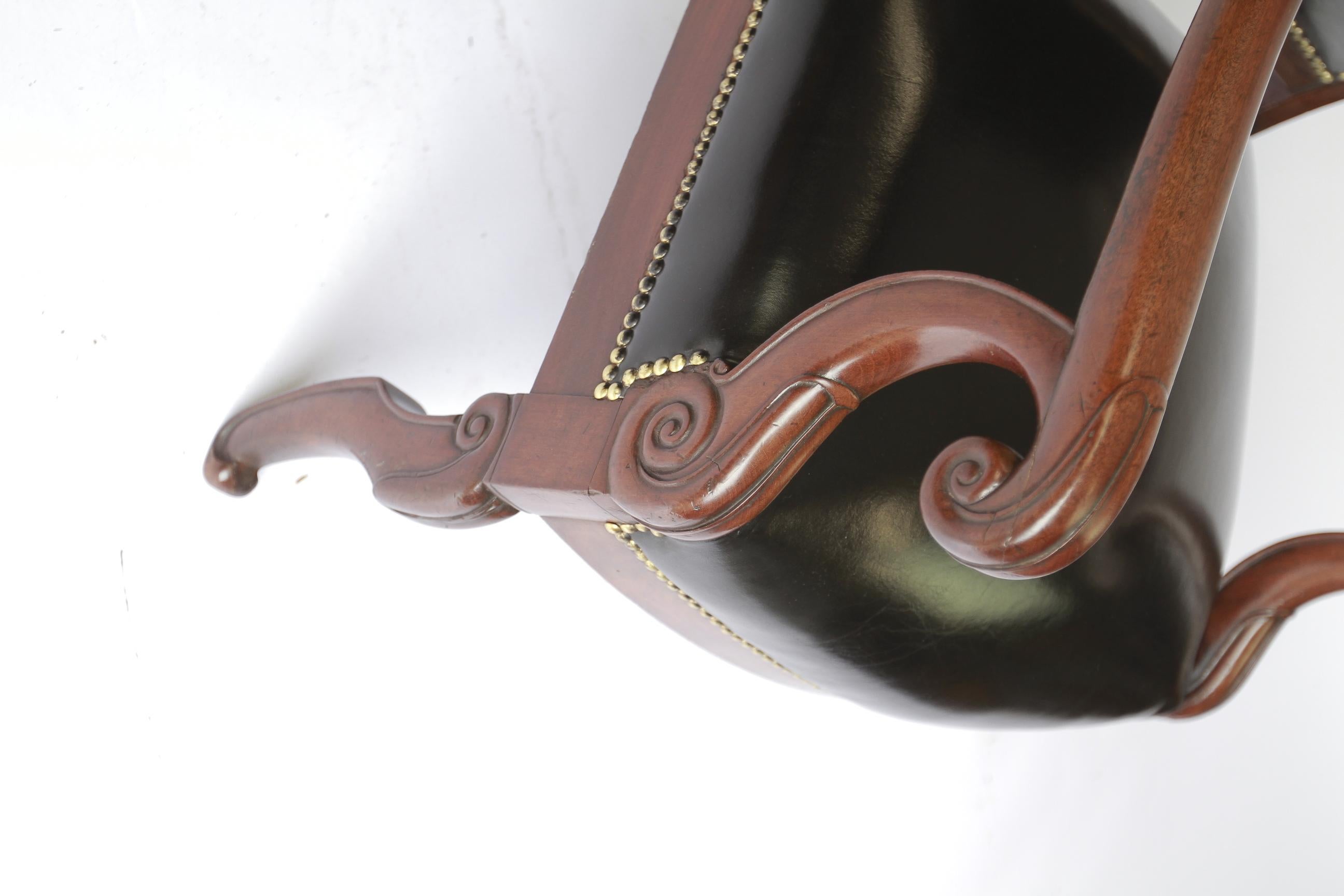 Acajou français et cuir  Chaise de bibliothèque Vers 1820 Bon état - En vente à Dereham, GB