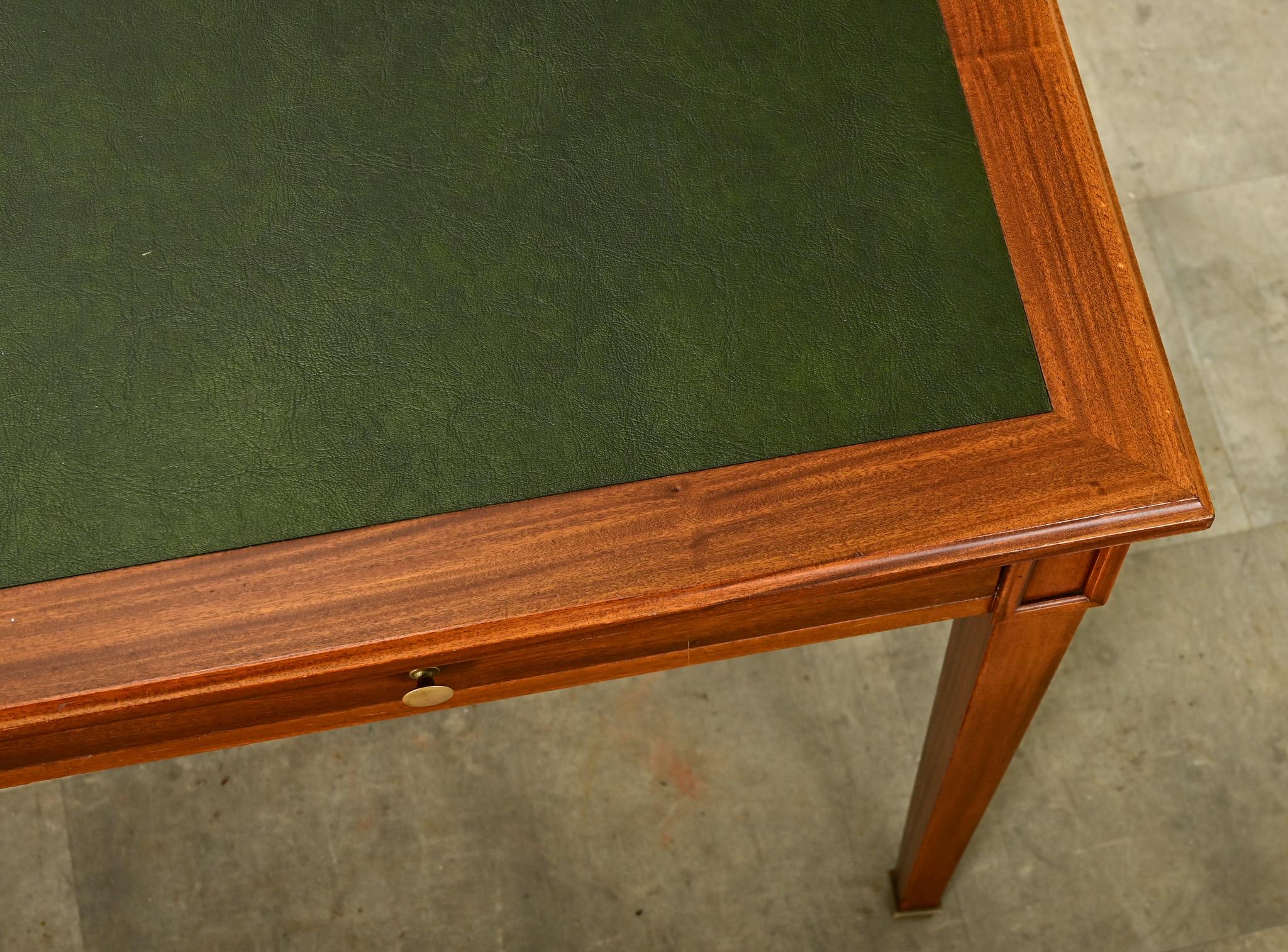 French Mahogany & Leather  Reproduction Desk In Good Condition In Baton Rouge, LA