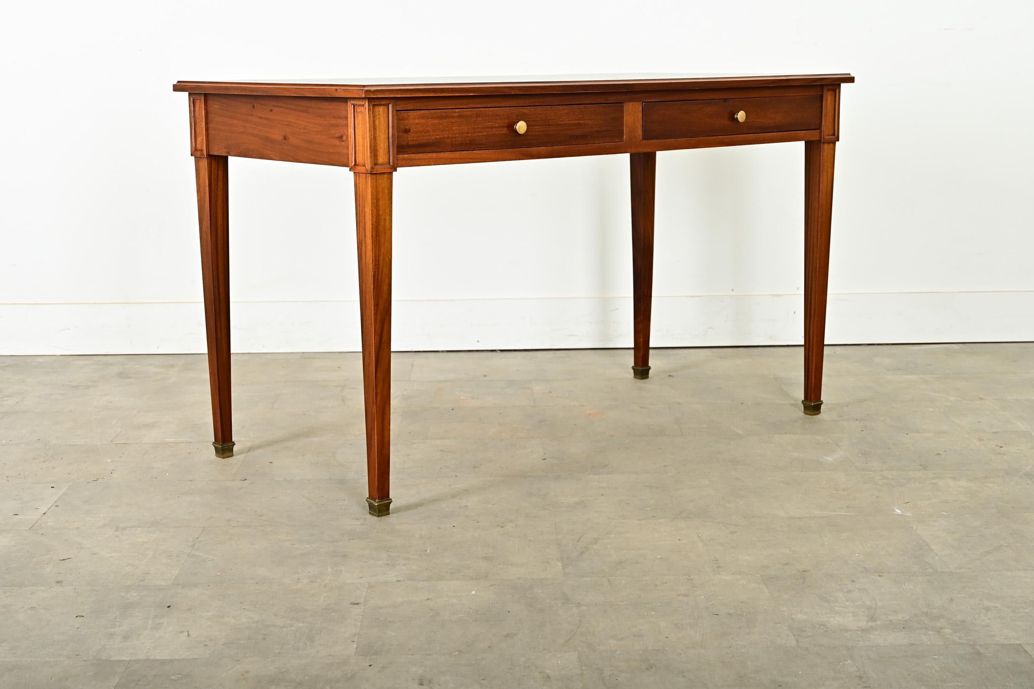 French Mahogany & Leather  Reproduction Desk 1