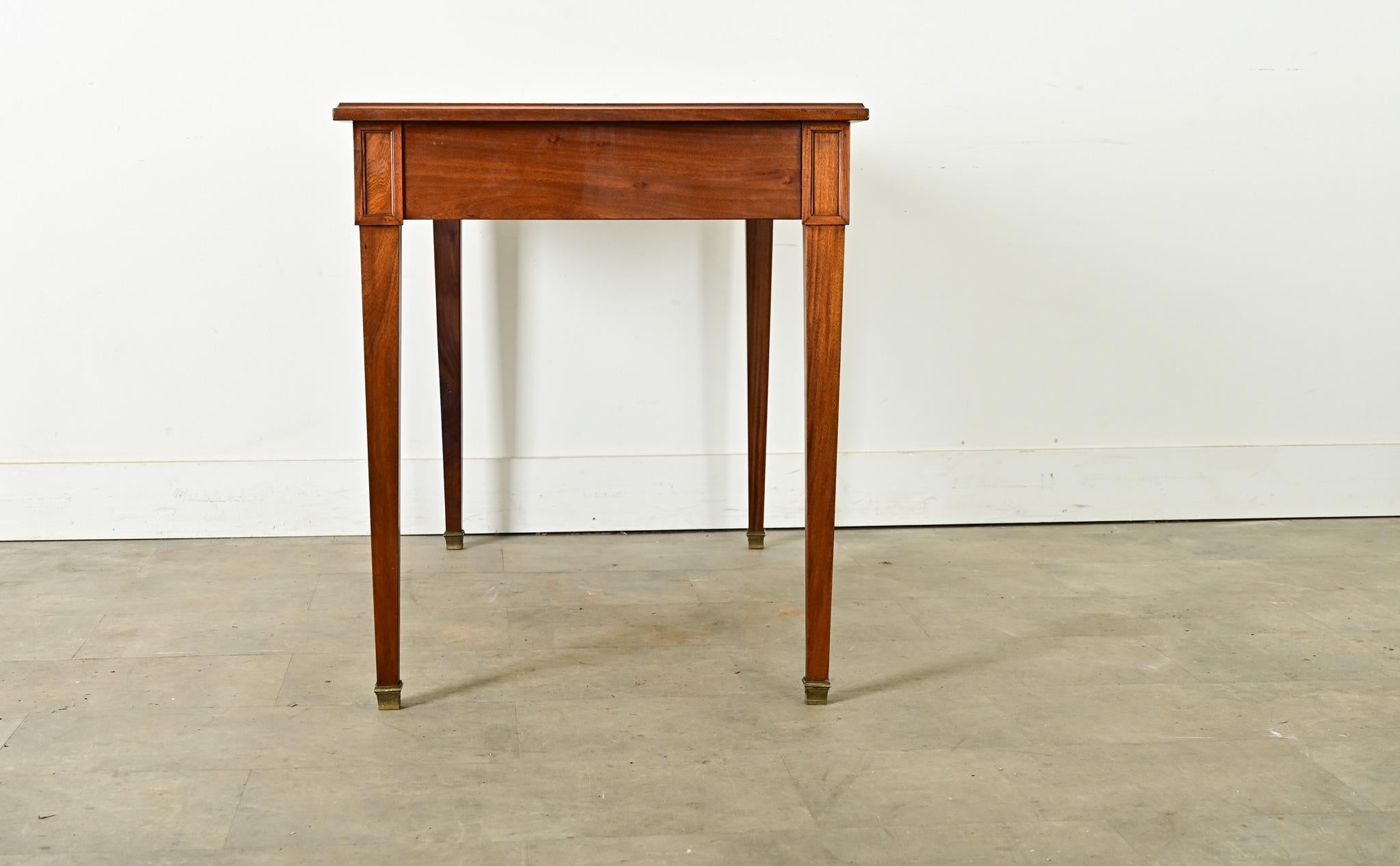 French Mahogany & Leather  Reproduction Desk 2
