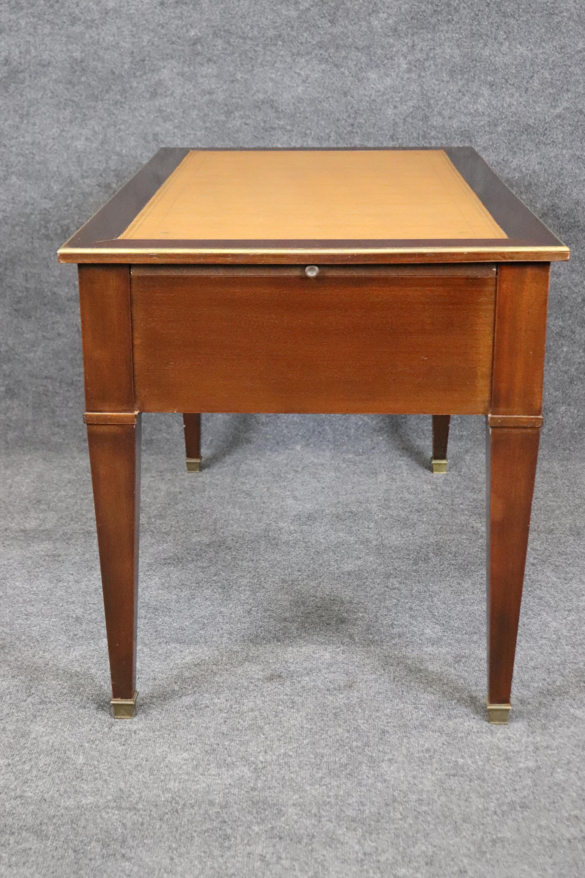 French Mahogany Leather Top Directoire Writing Desk with Pull Out Trays For Sale 2