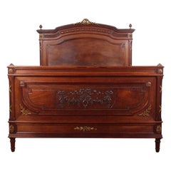 Antique French Mahogany Louis XVI Style Bed