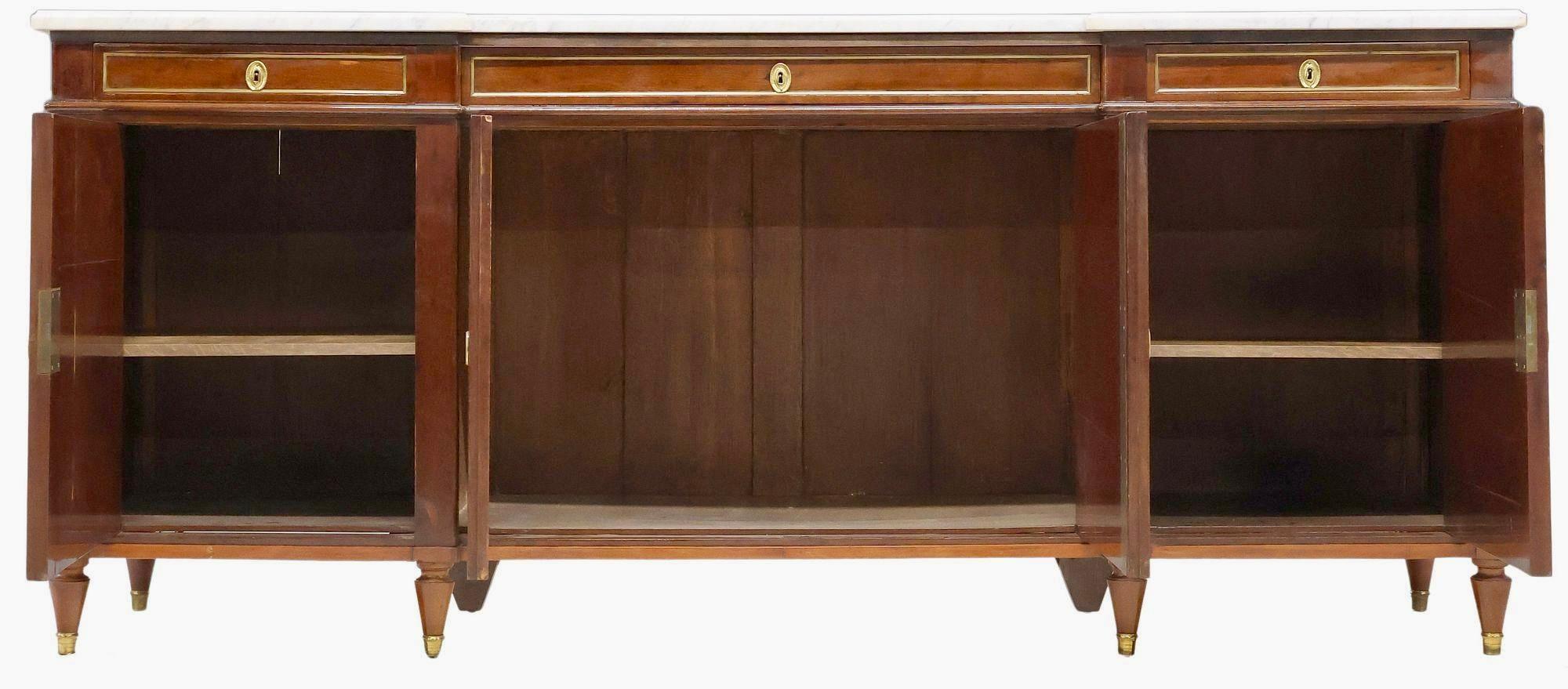 French Mahogany Louis XVI Style Enfilade For Sale 5
