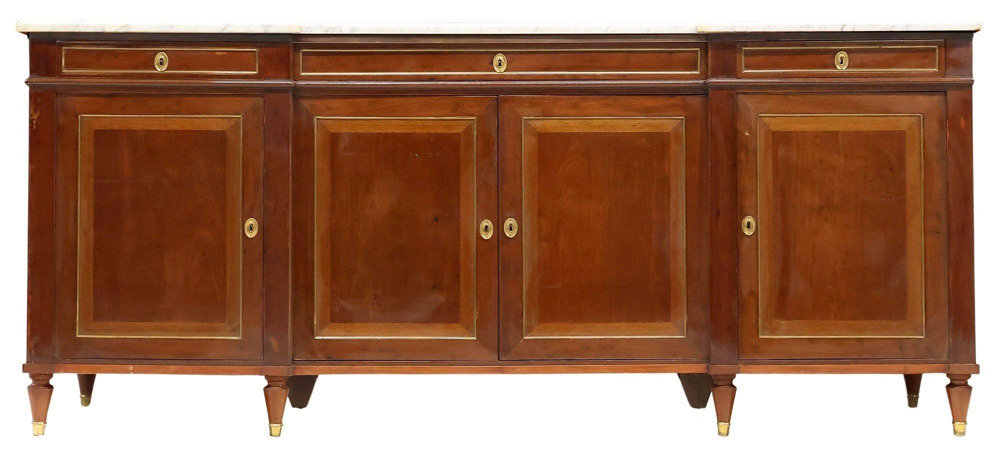 French Mahogany Louis XVI Style Enfilade For Sale 6