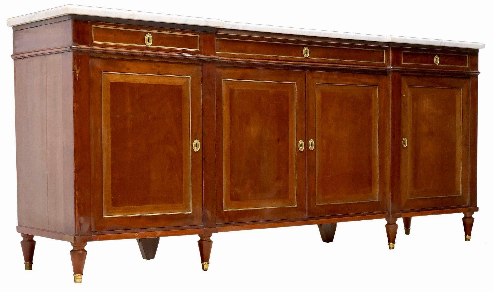 French Mahogany Louis XVI Style Enfilade For Sale 7