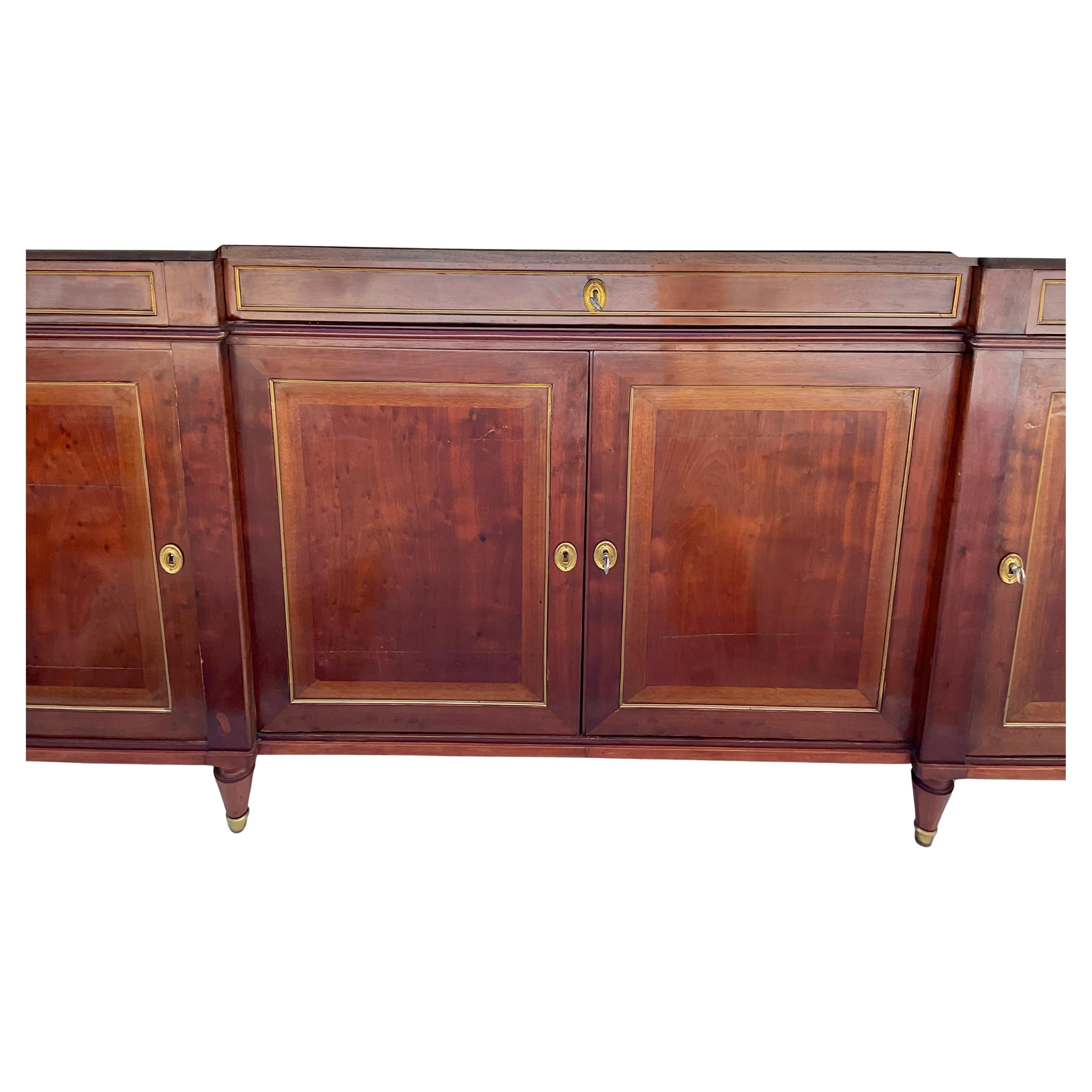 Walnut French Mahogany Louis XVI Style Enfilade For Sale