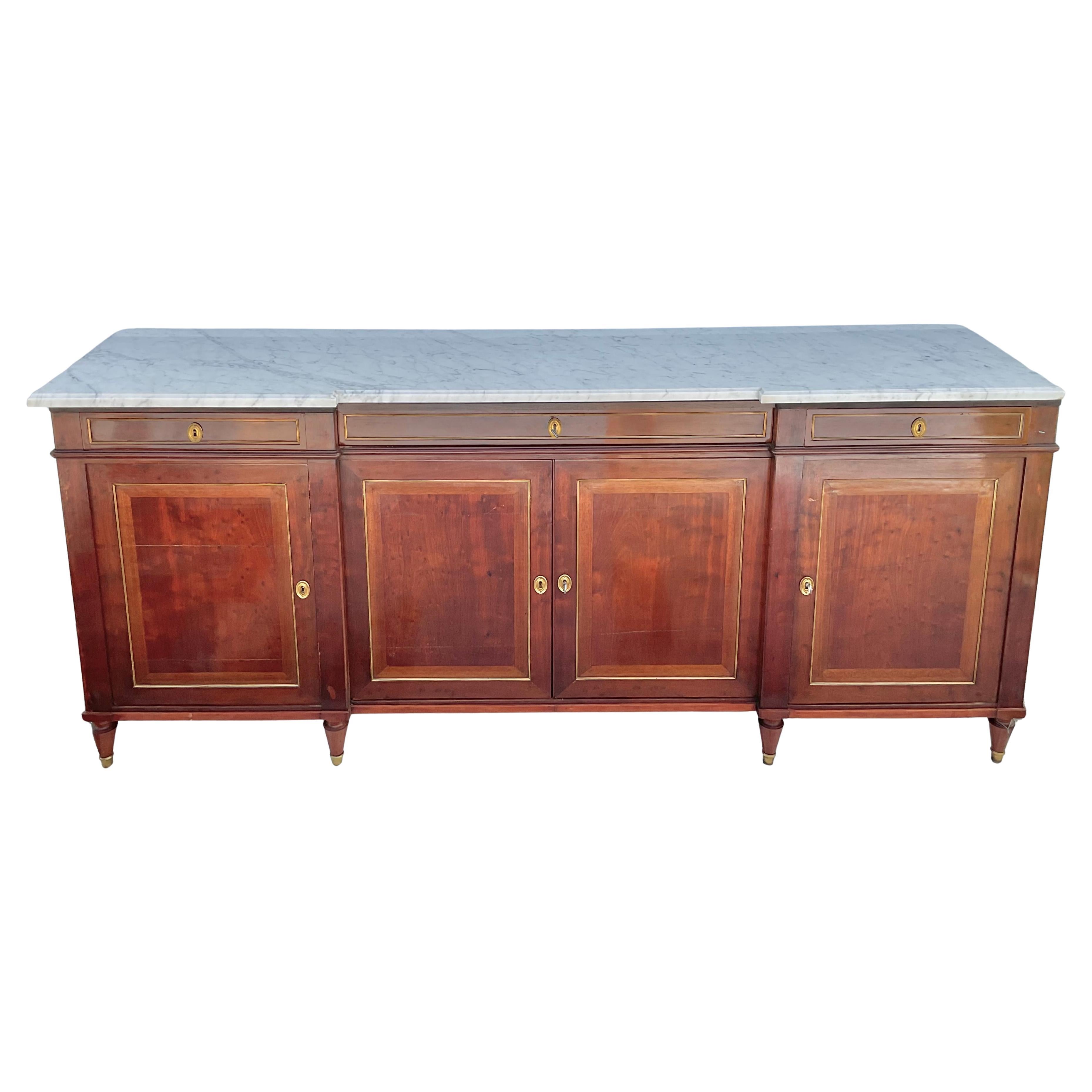 French Mahogany Louis XVI Style Enfilade For Sale 3