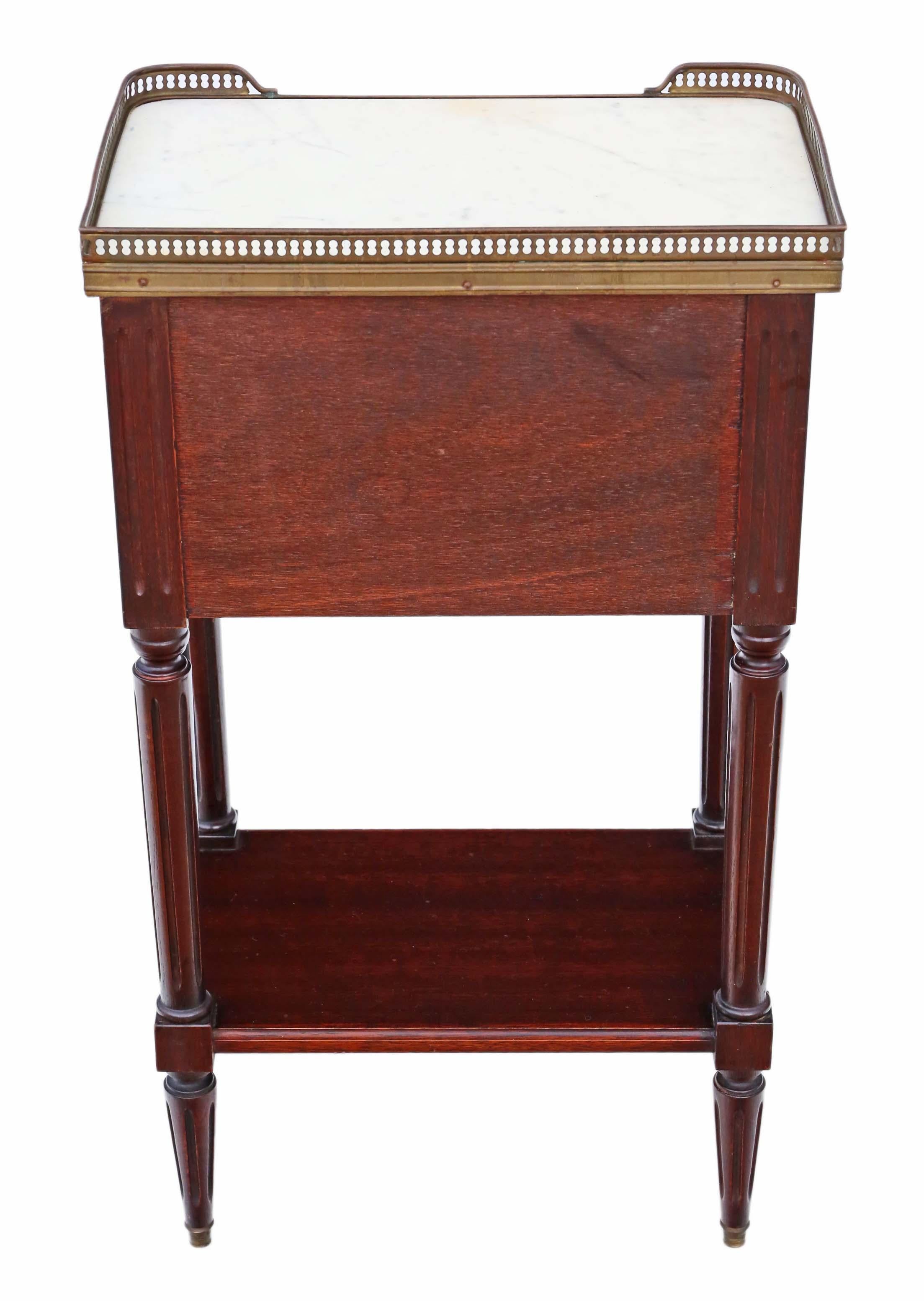 Early 20th Century French Mahogany Marble Bedside Table
