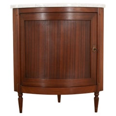 French Mahogany & Marble Corner Cabinet